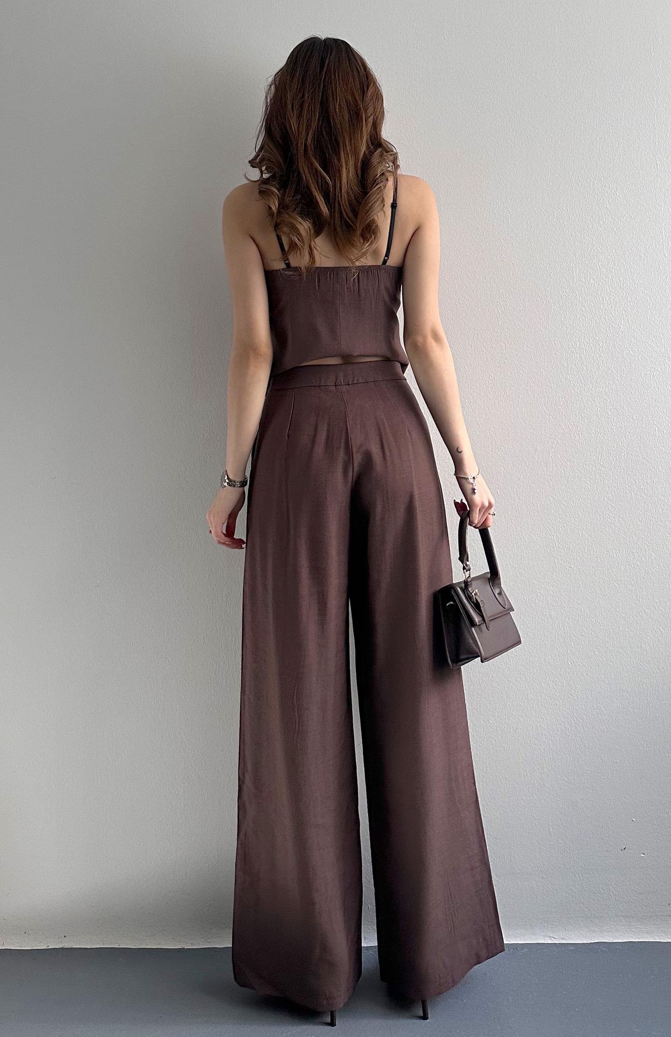 Kemer Detaylı Pantolon KAHVERENGİ