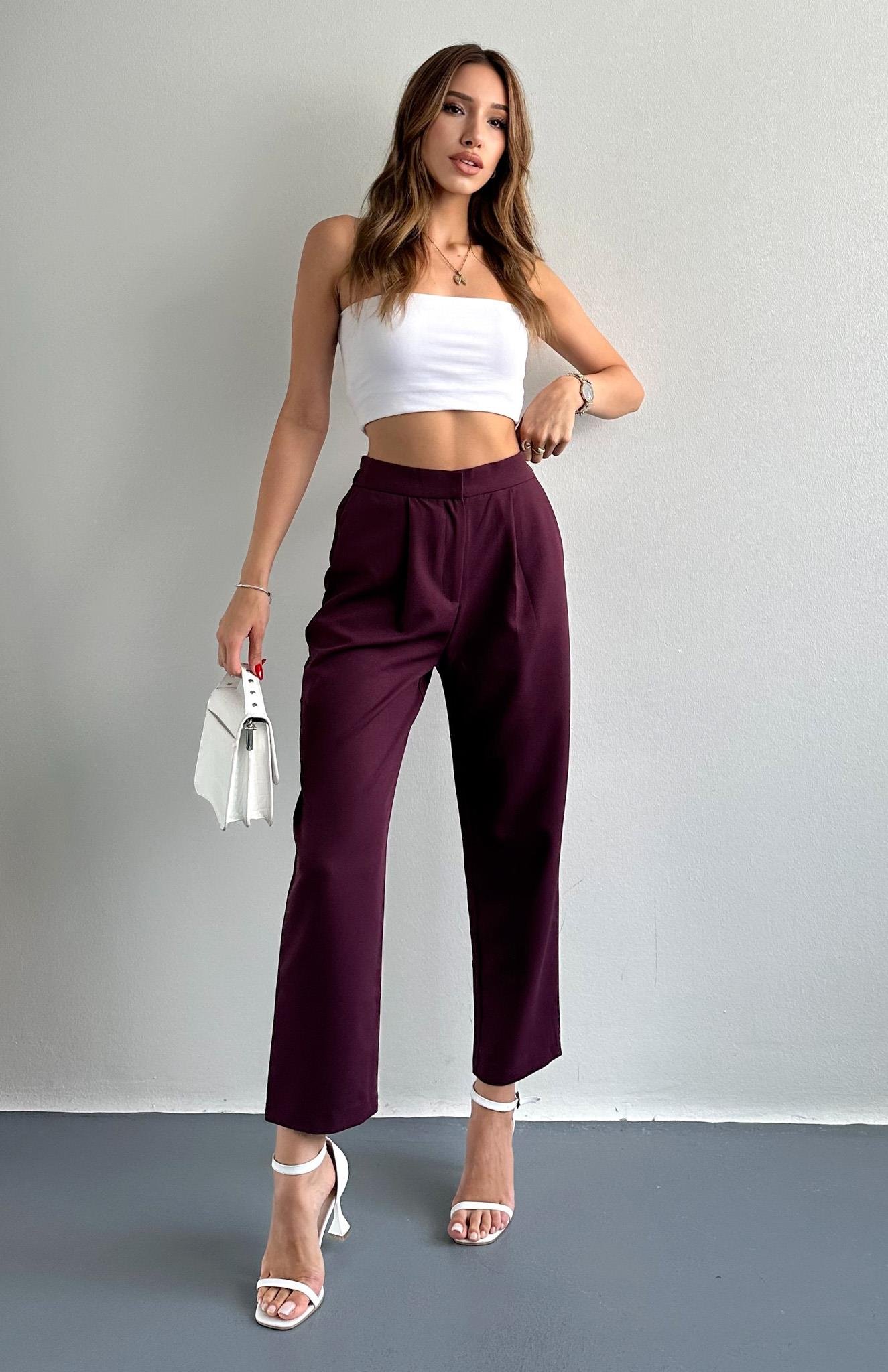 Kemer Detaylı Pantolon MÜRDÜM