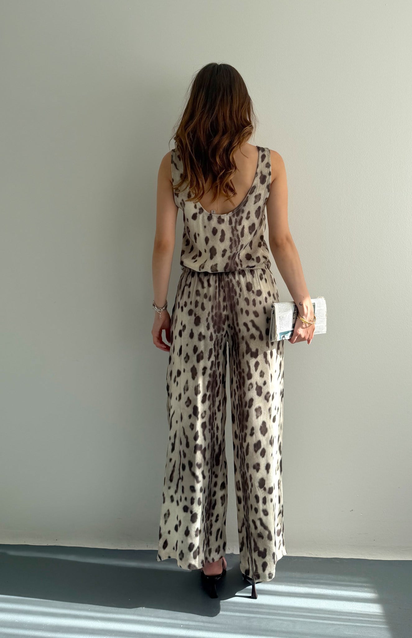 Leopar Desen Pantolon BEJ