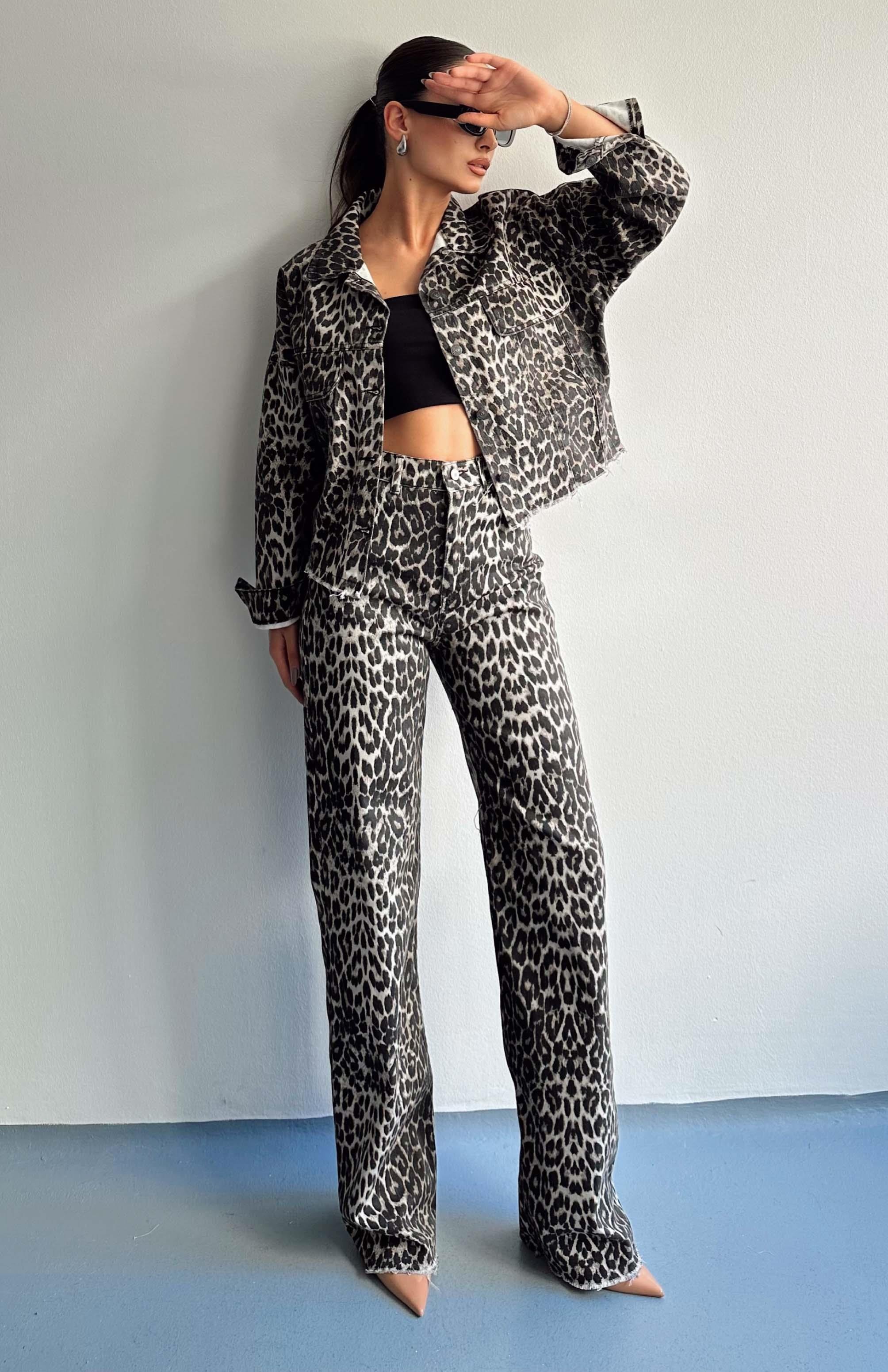 Oreo Likrali Leopar Pantolon LEOPAR
