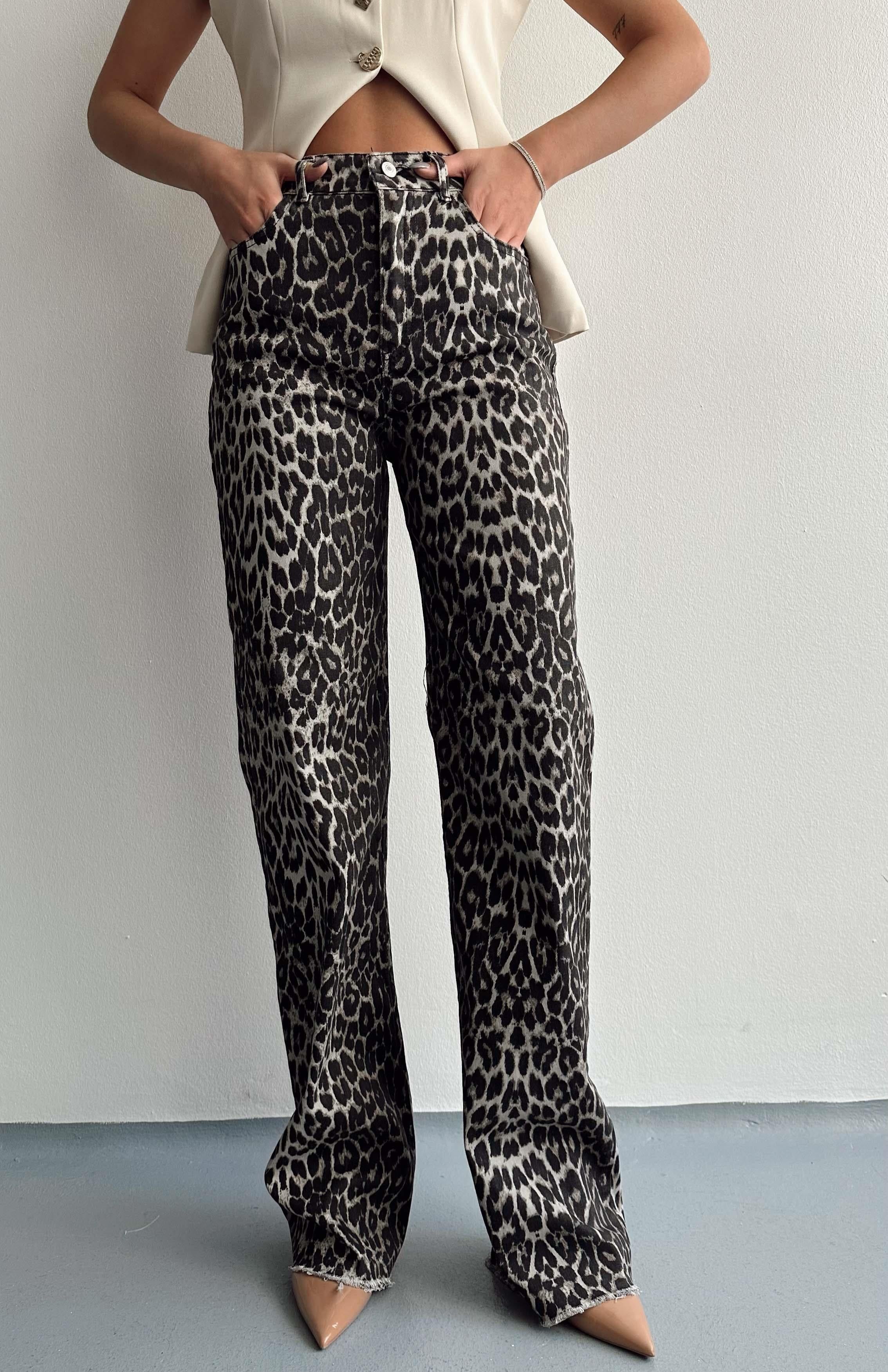 Oreo Likrali Leopar Pantolon LEOPAR