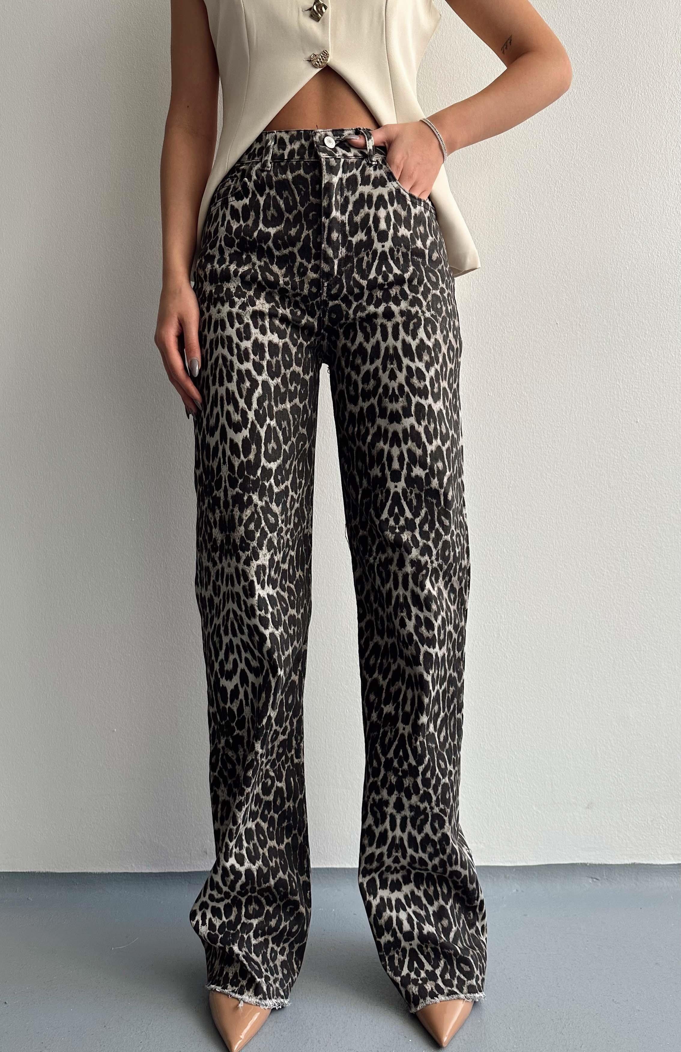 Oreo Likrali Leopar Pantolon LEOPAR