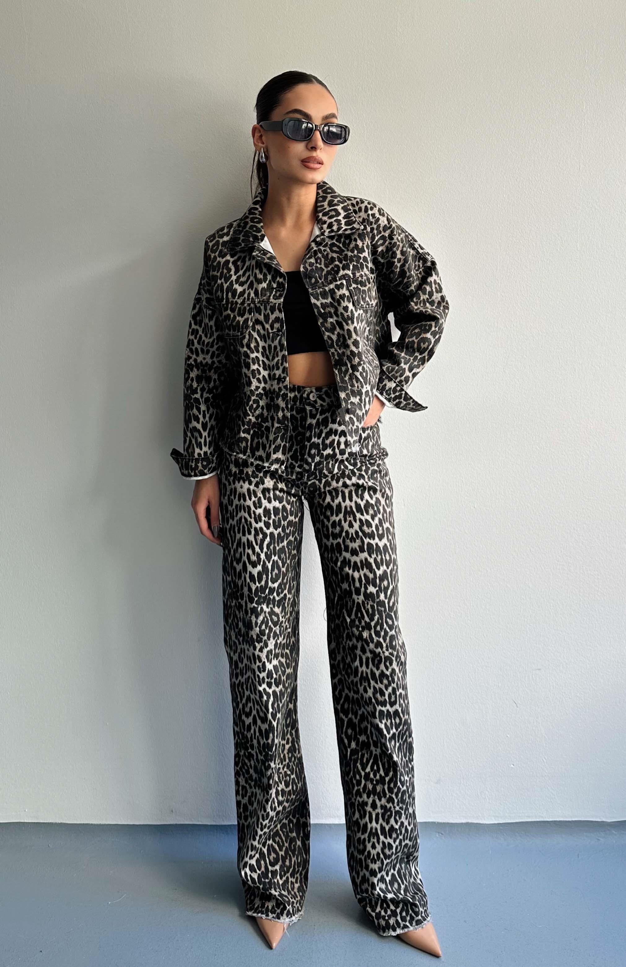 Oreo Likrali Leopar Pantolon LEOPAR