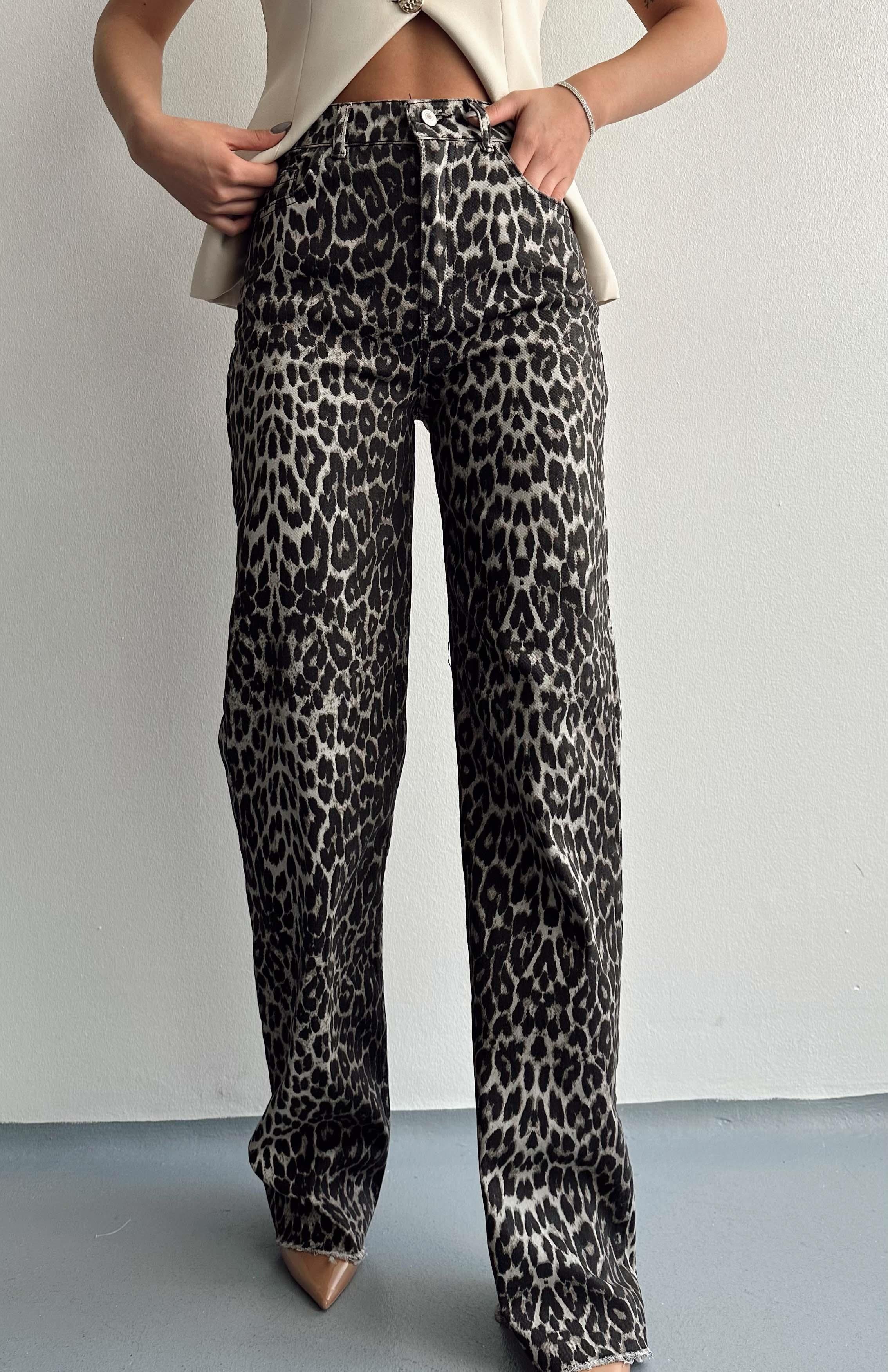 Oreo Likrali Leopar Pantolon LEOPAR