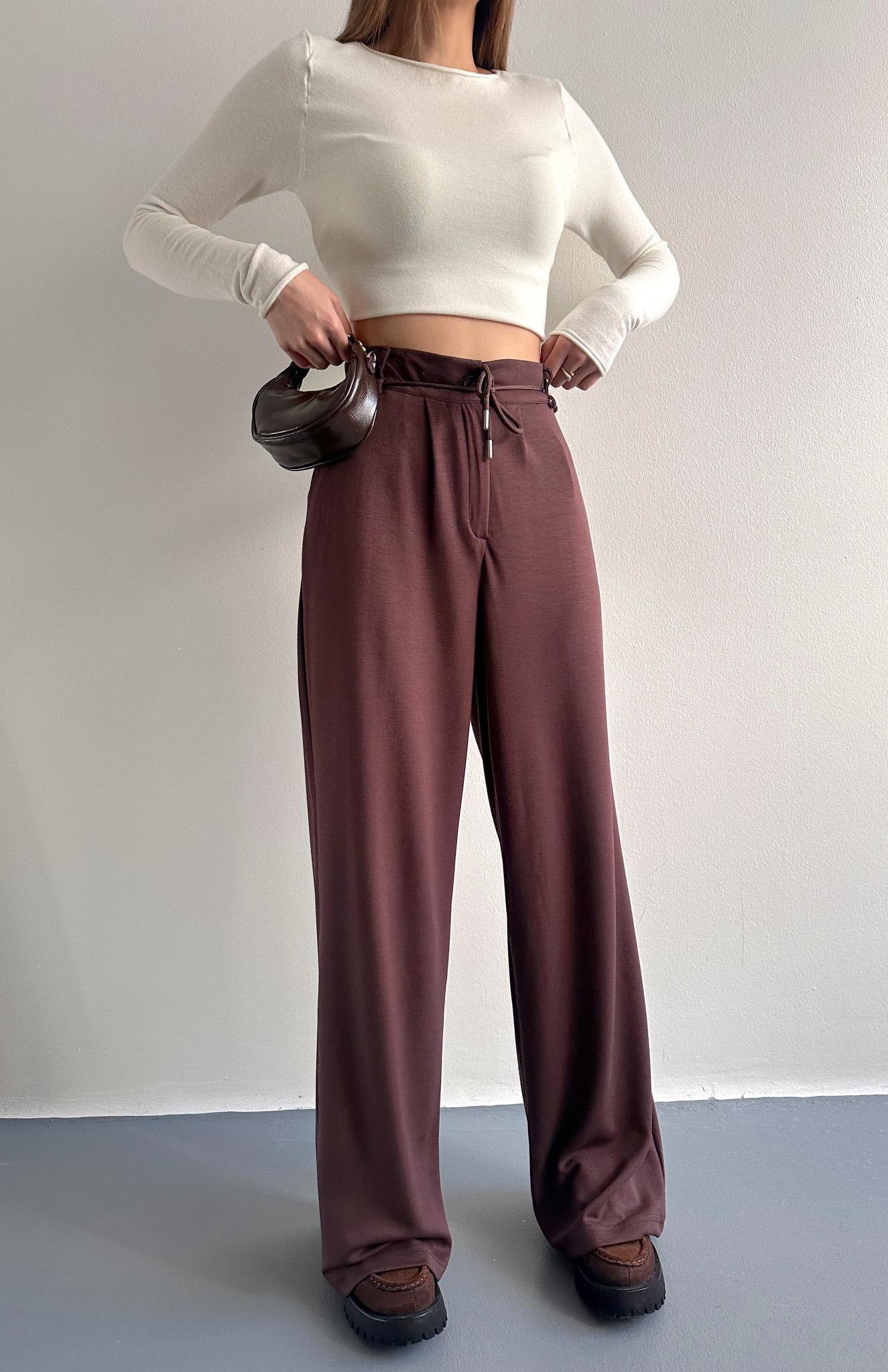 Oy Marka İpli Pantolon KAHVERENGİ