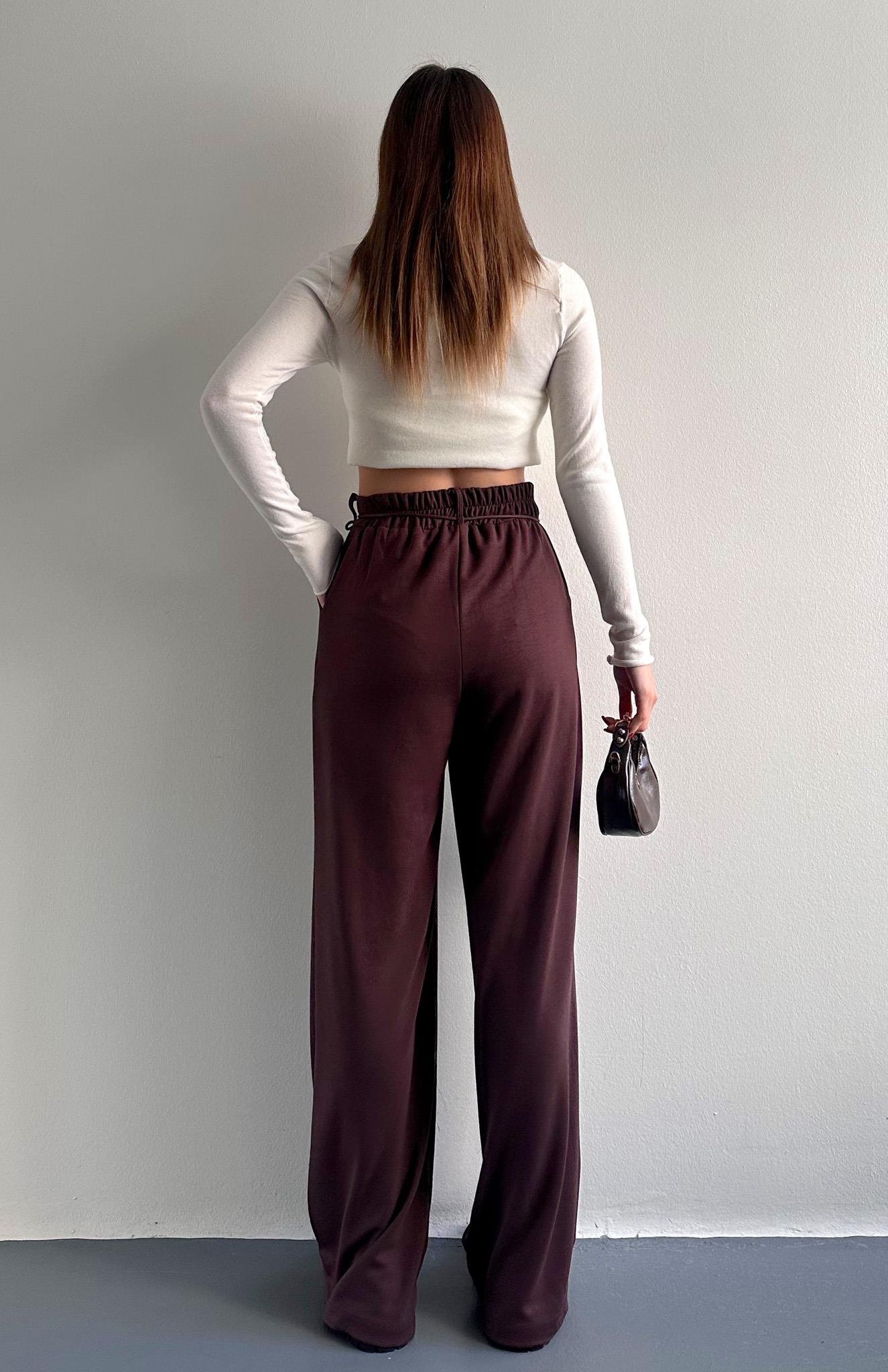 Oy Marka İpli Pantolon KAHVERENGİ