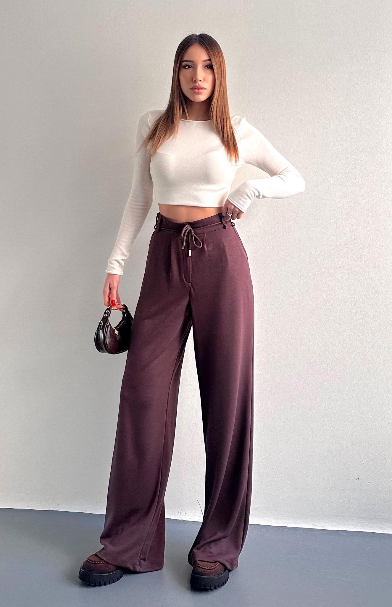 Oy Marka İpli Pantolon KAHVERENGİ