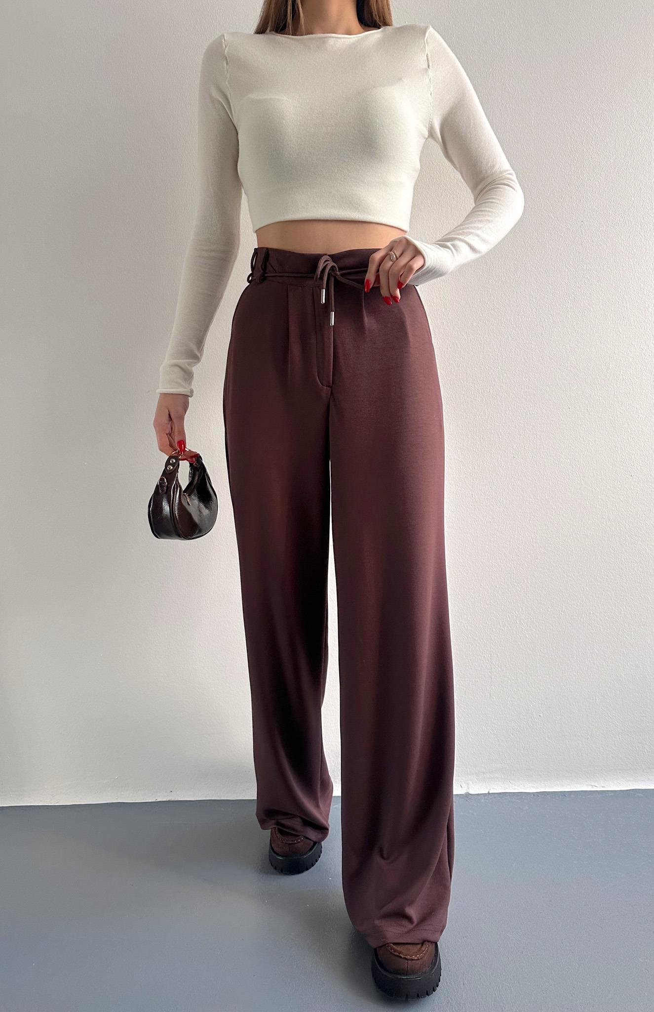 Oy Marka İpli Pantolon KAHVERENGİ