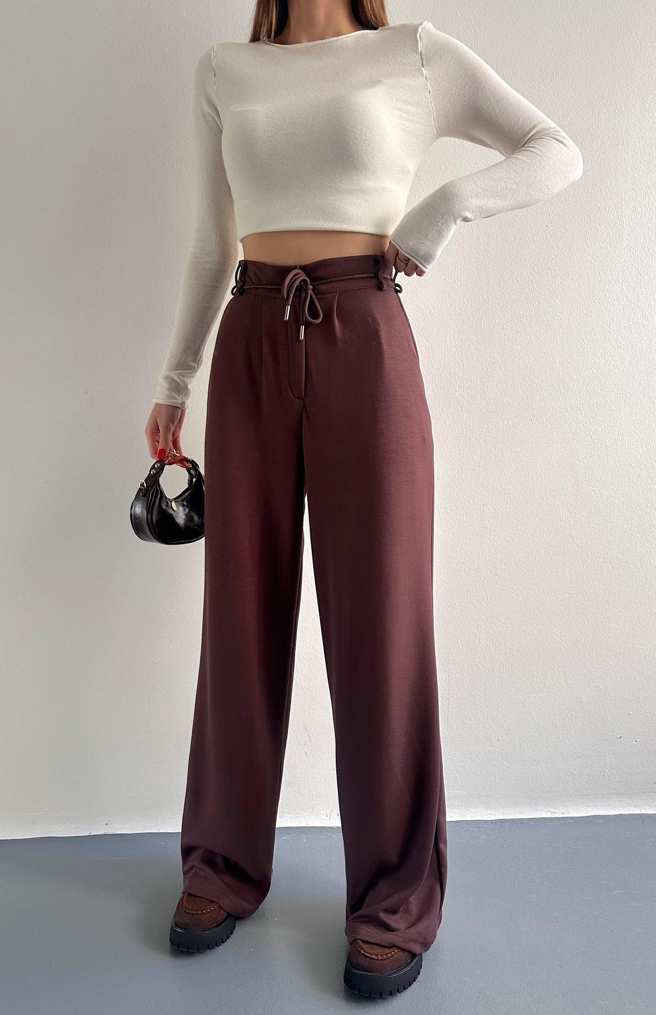 Oy Marka İpli Pantolon KAHVERENGİ