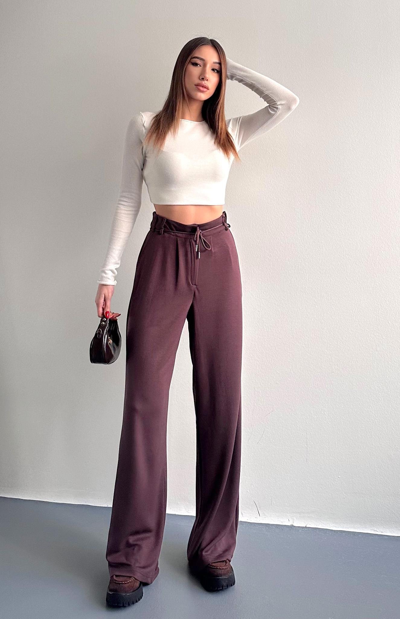 Oy Marka İpli Pantolon KAHVERENGİ