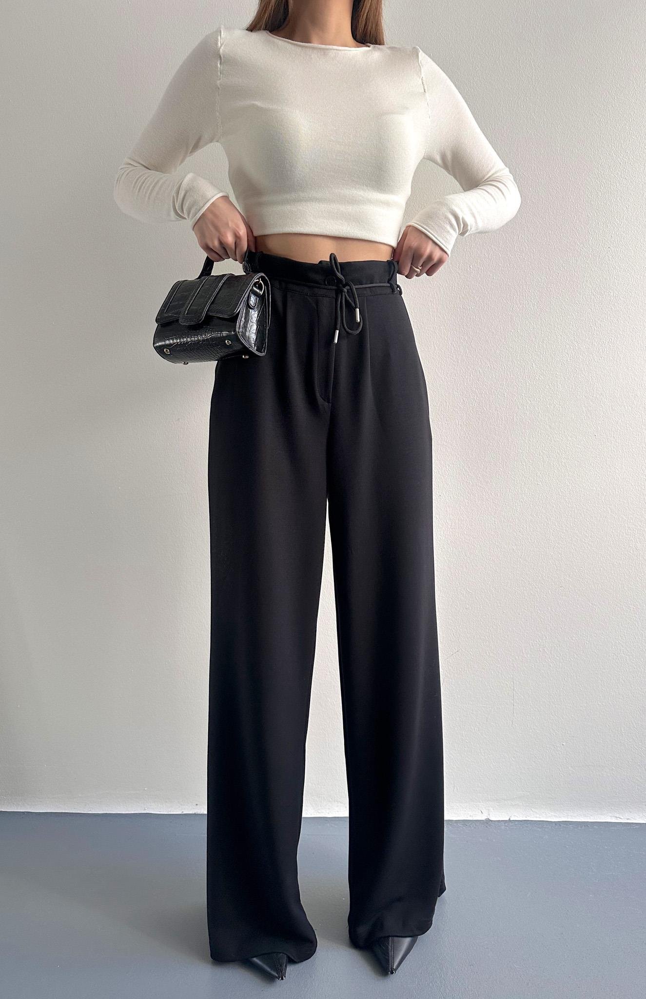 Oy Marka İpli Pantolon SİYAH