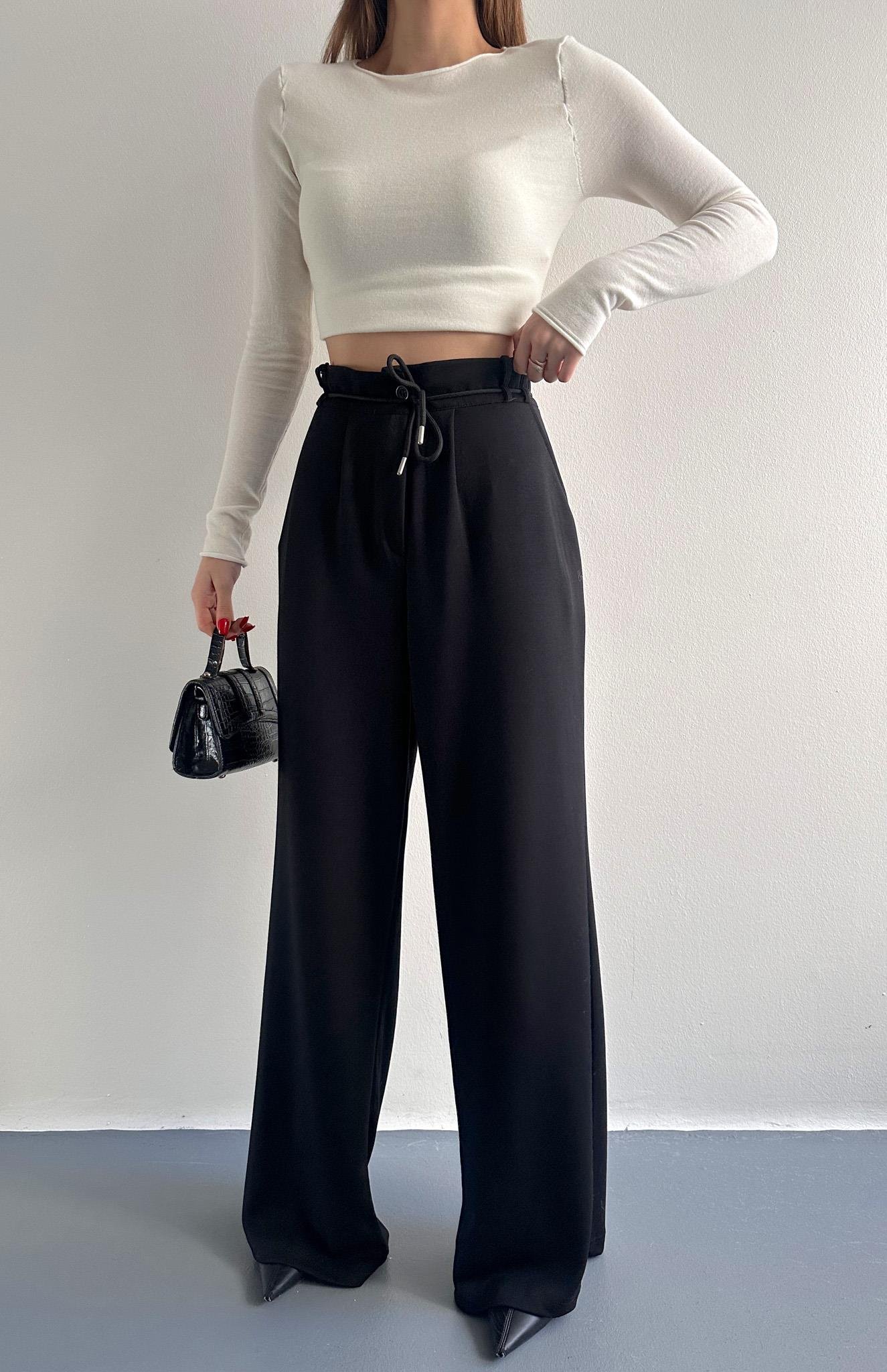 Oy Marka İpli Pantolon SİYAH