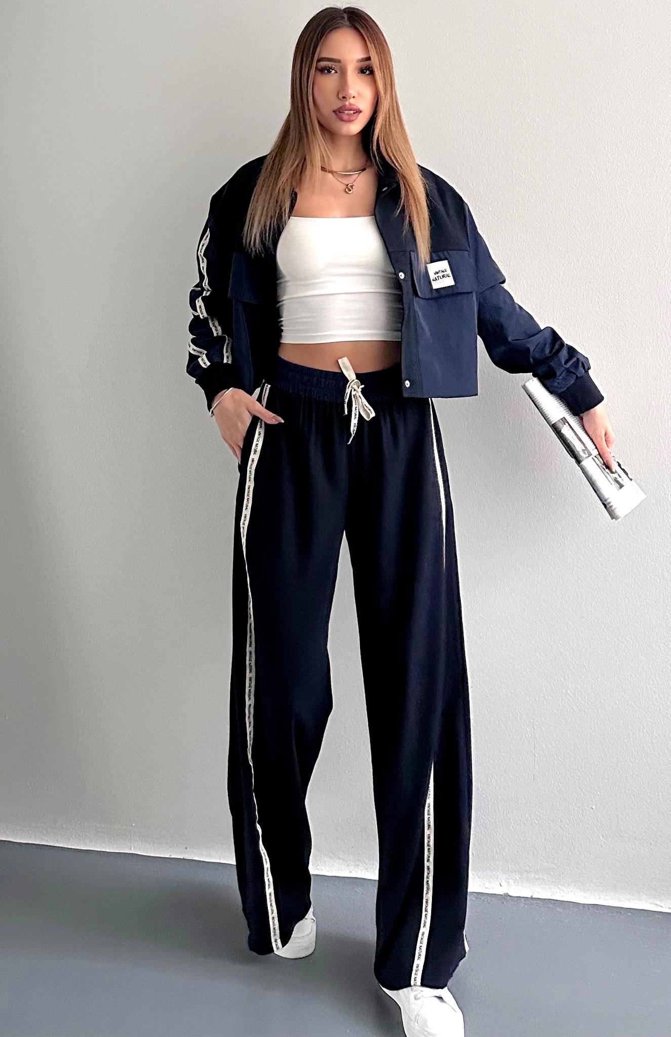 Şerit Detaylı Pantolon LACİVERT