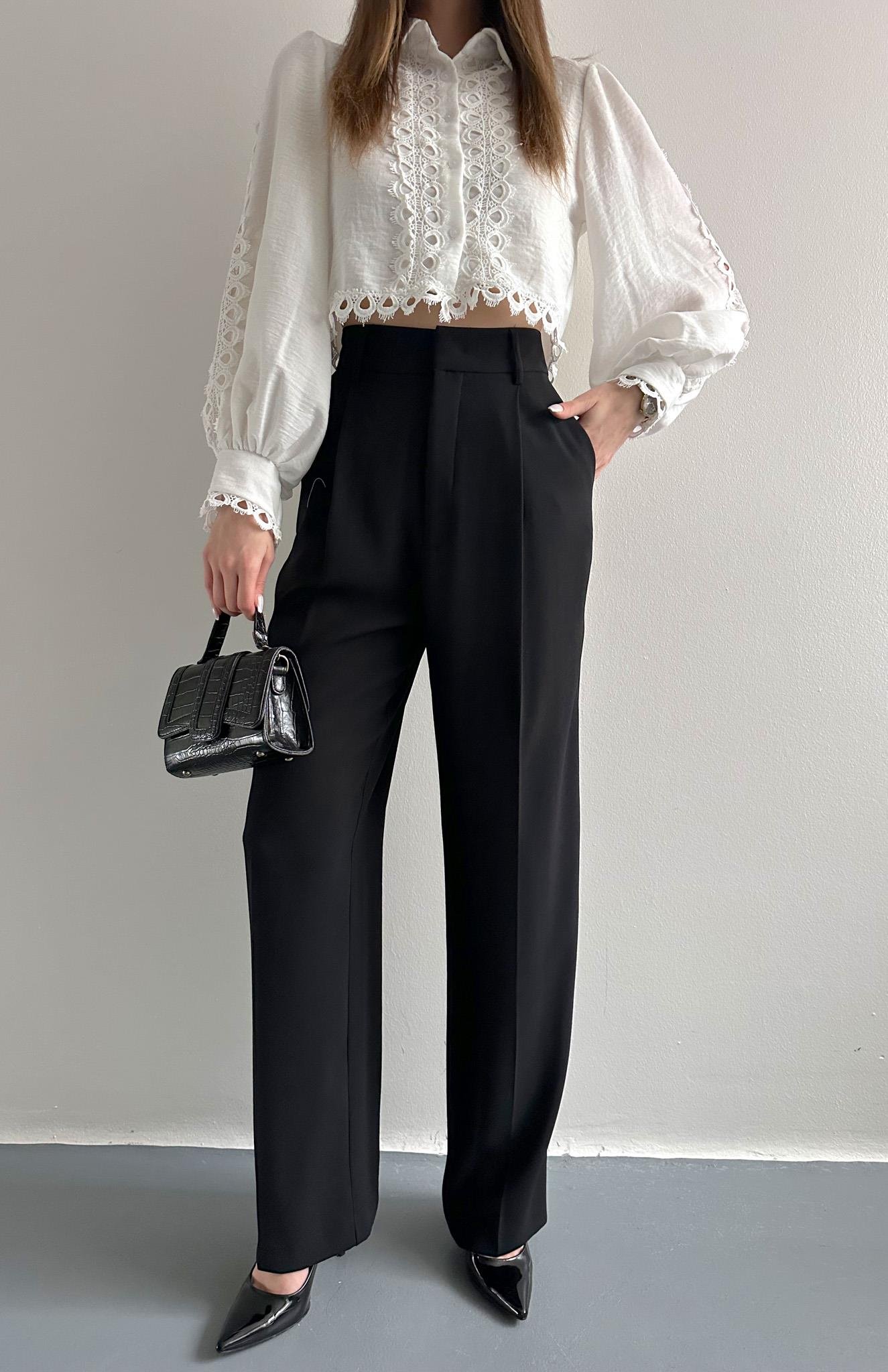 Yüksek Bel Pantolon SİYAH