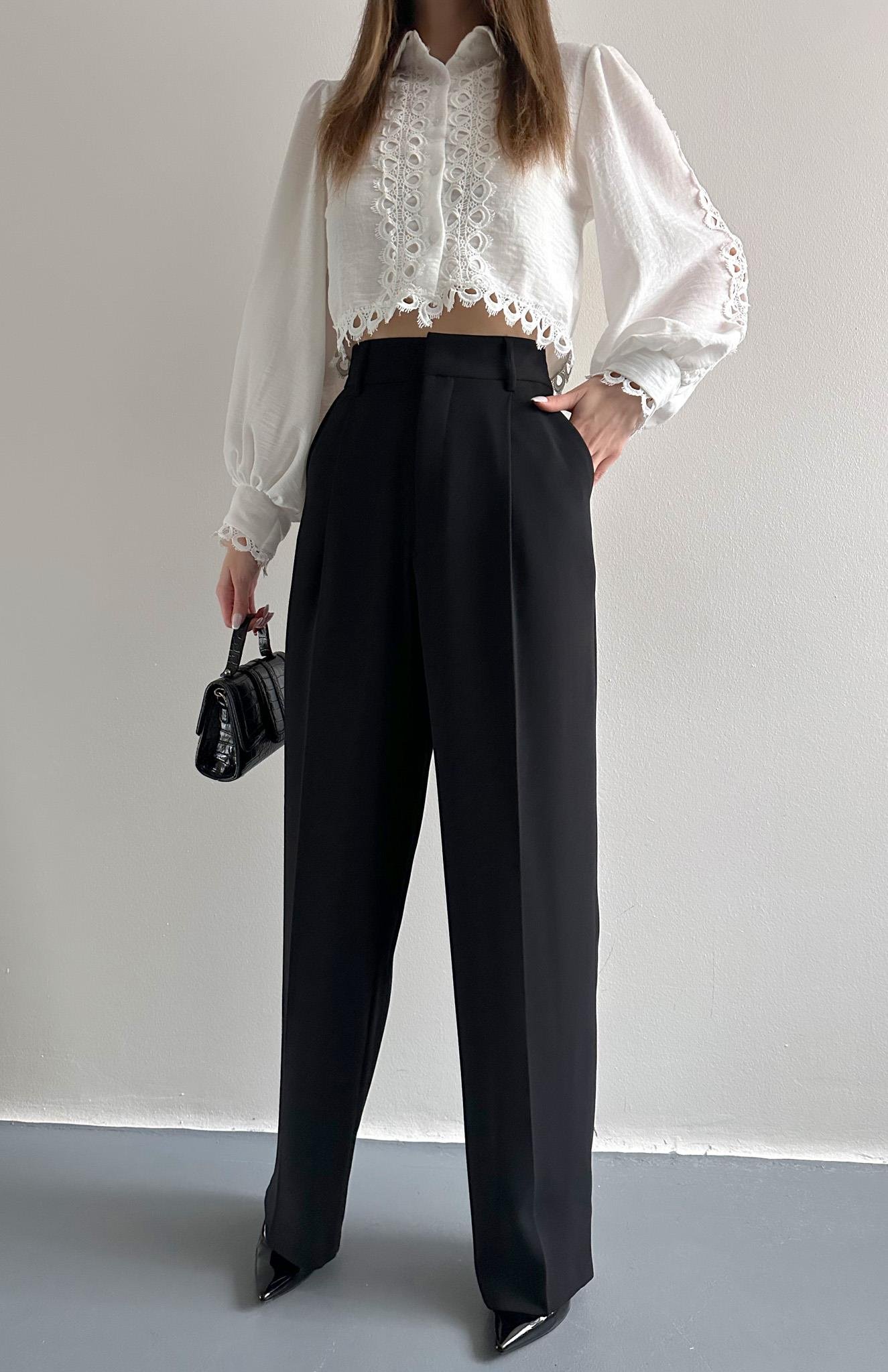 Yüksek Bel Pantolon SİYAH