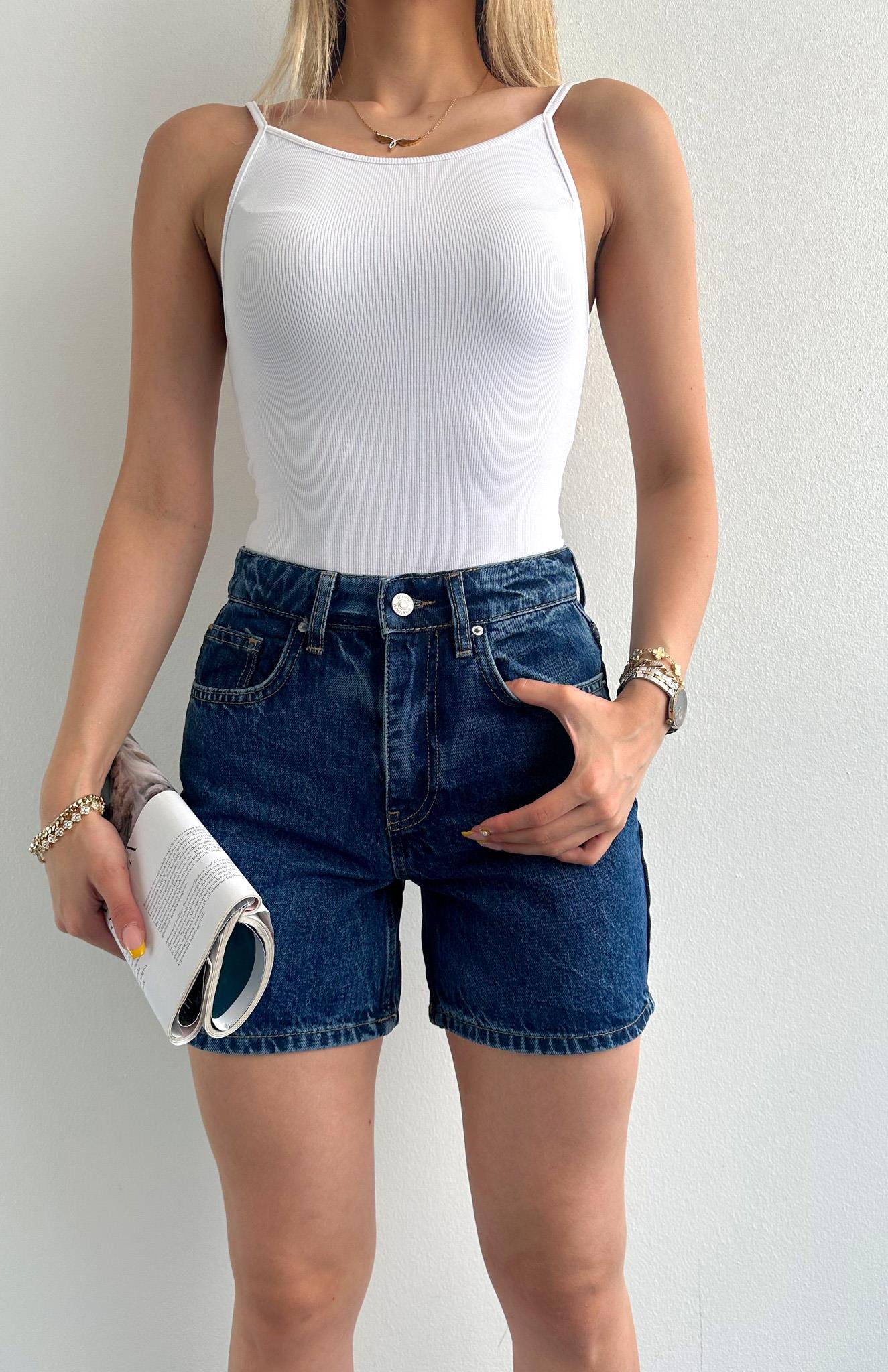 Basic Orto Boy Kot Şort MAVİ