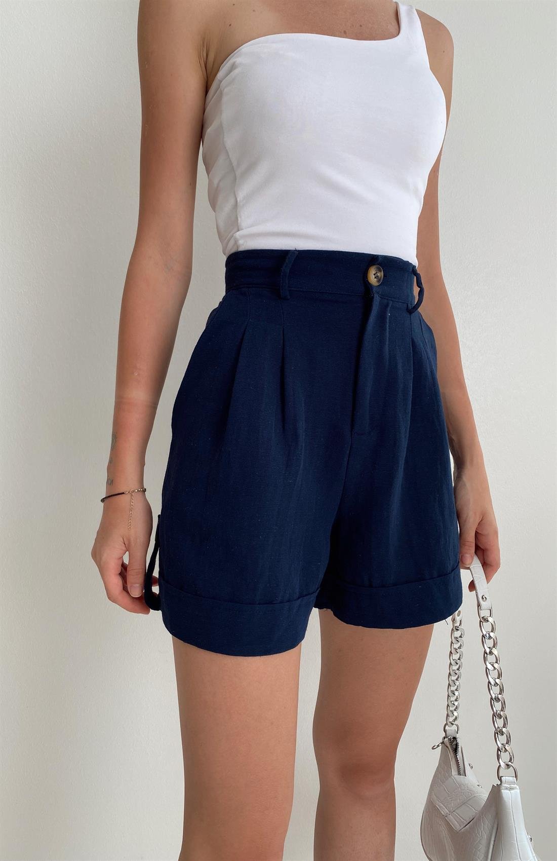 Duble Paçalı Şort LACİVERT