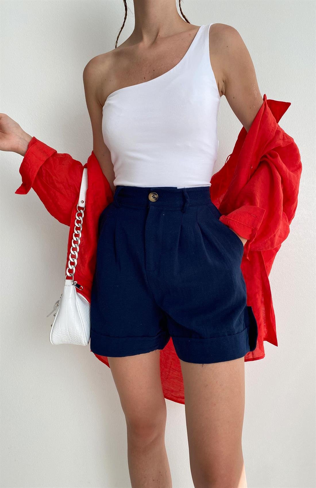 Duble Paçalı Şort LACİVERT