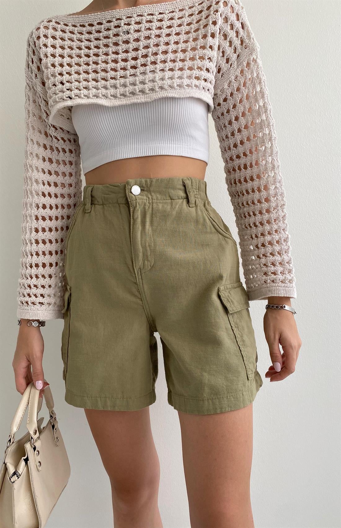 Kargo Cepli Şort HAKİ