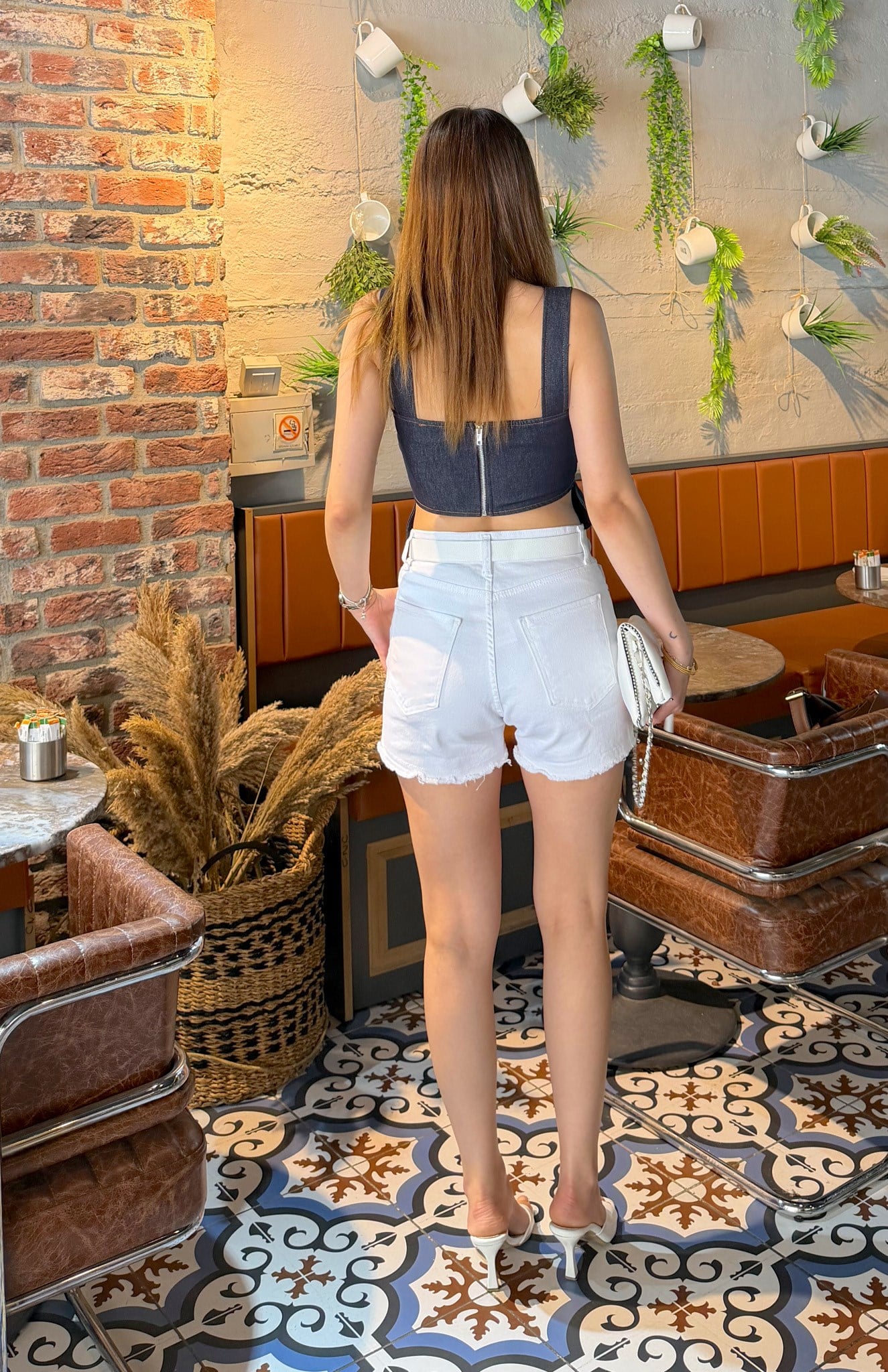 Kemerli Şort BEYAZ