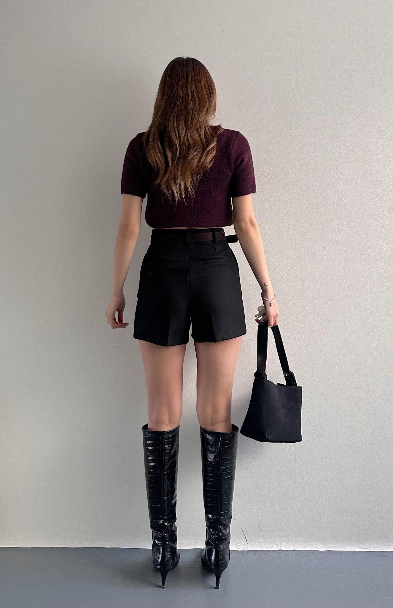 Kemerli Şort SİYAH