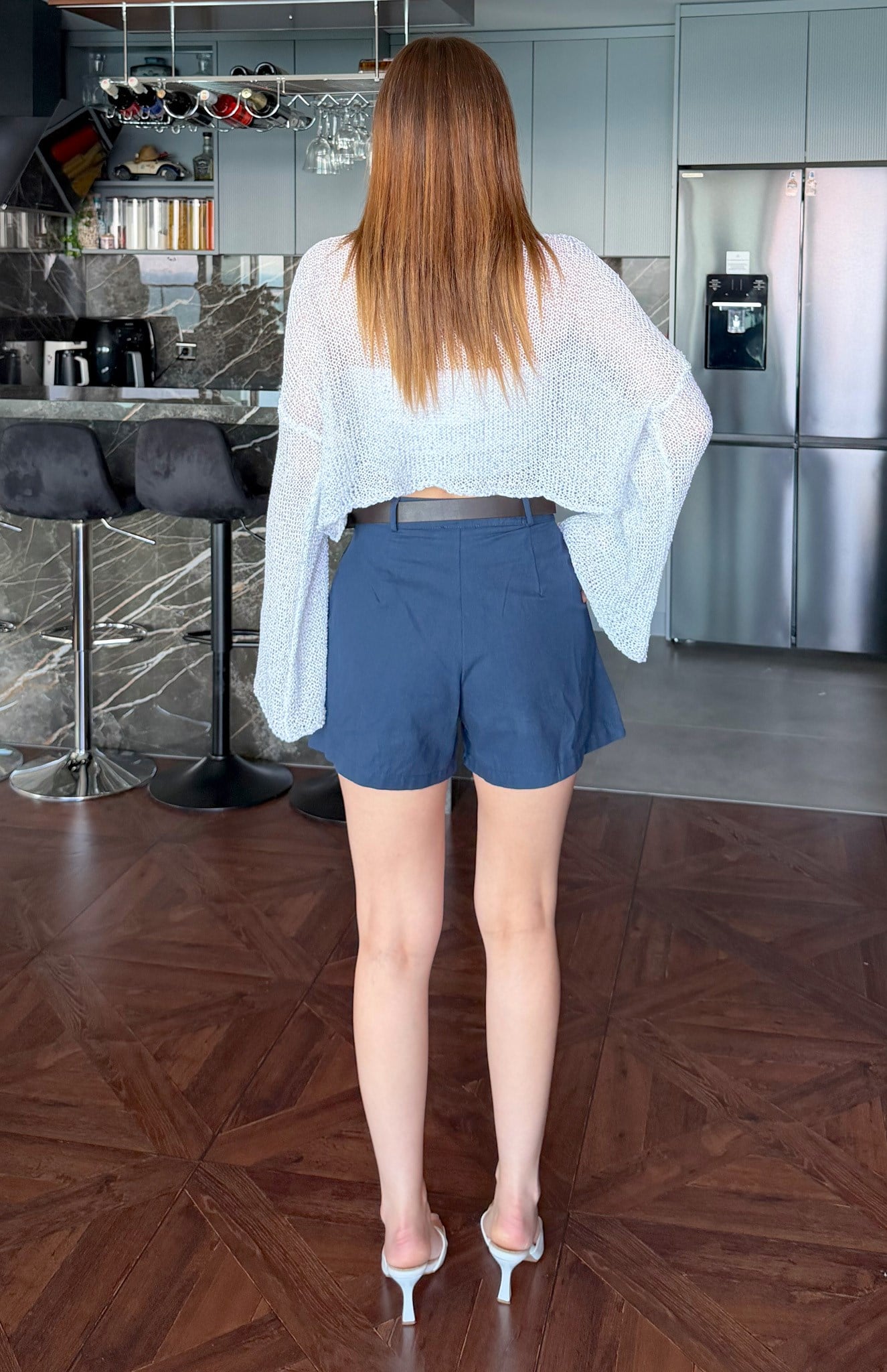 Keten Şort LACİVERT