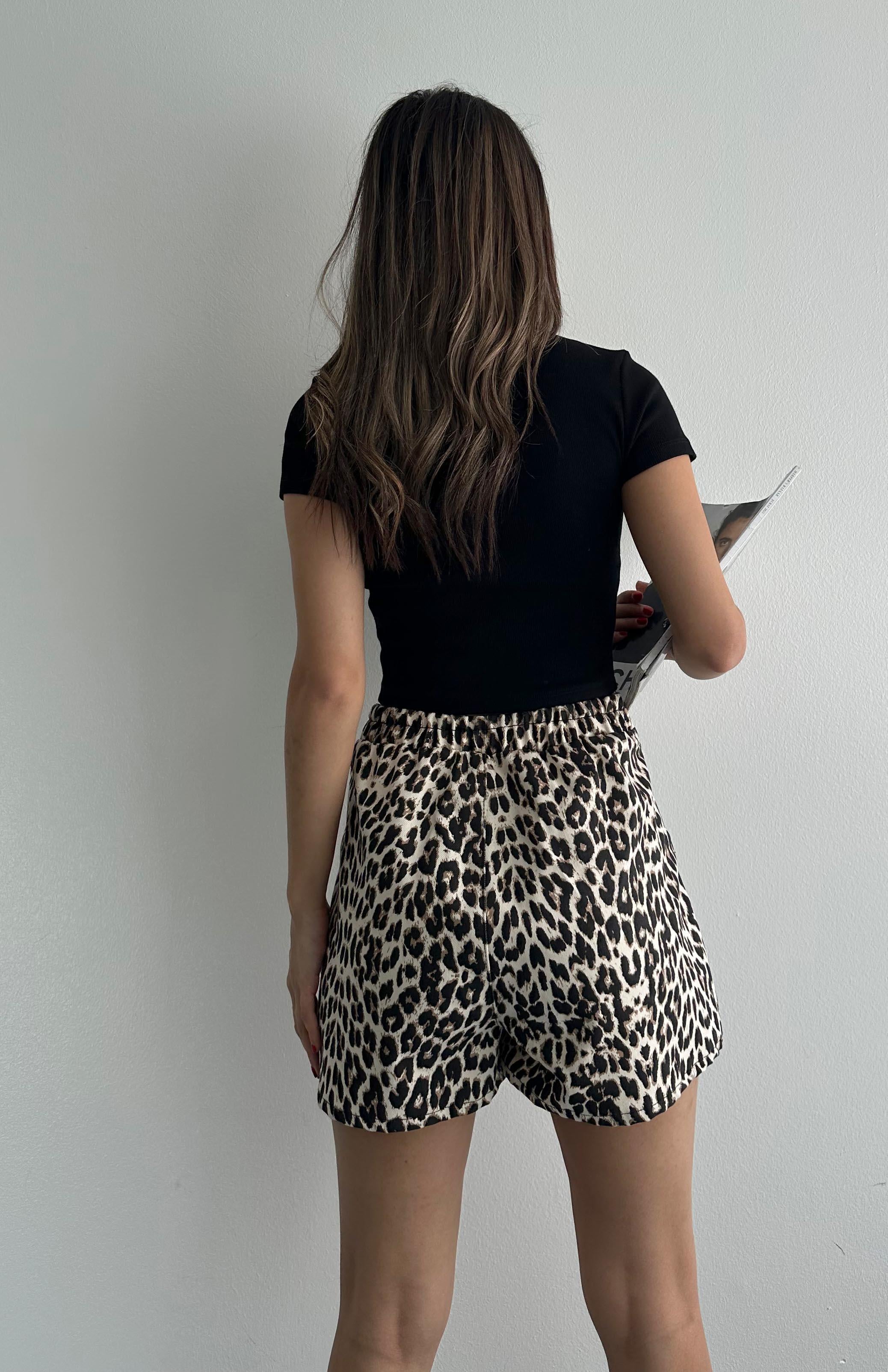 Leopar Desen Şort Etek LEOPAR