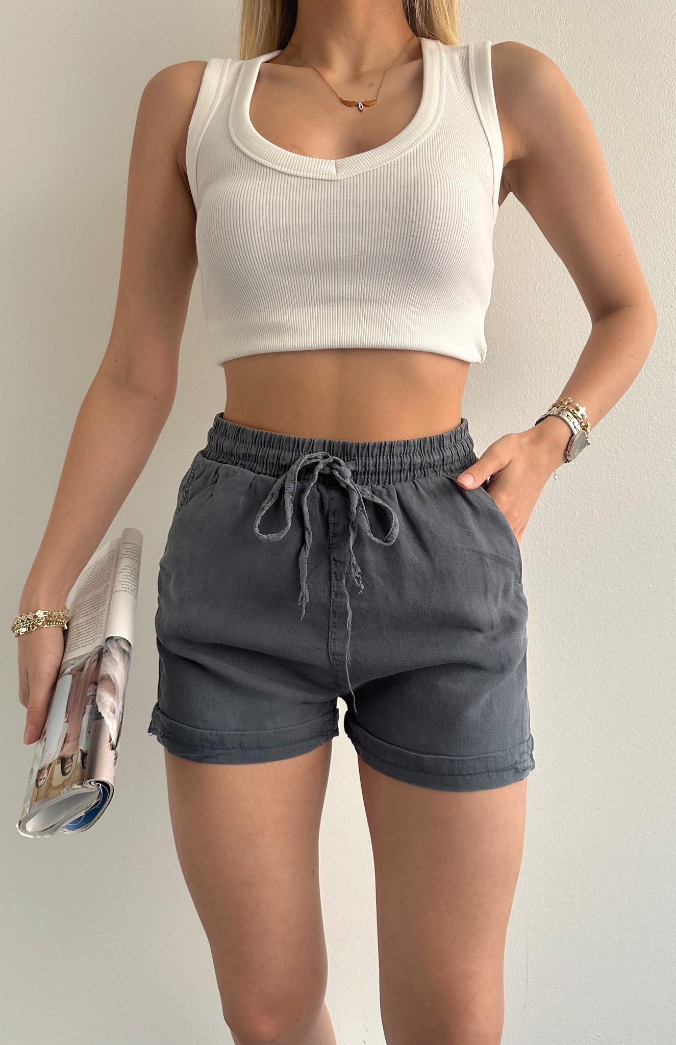 Tensel Şort ANTRASİT