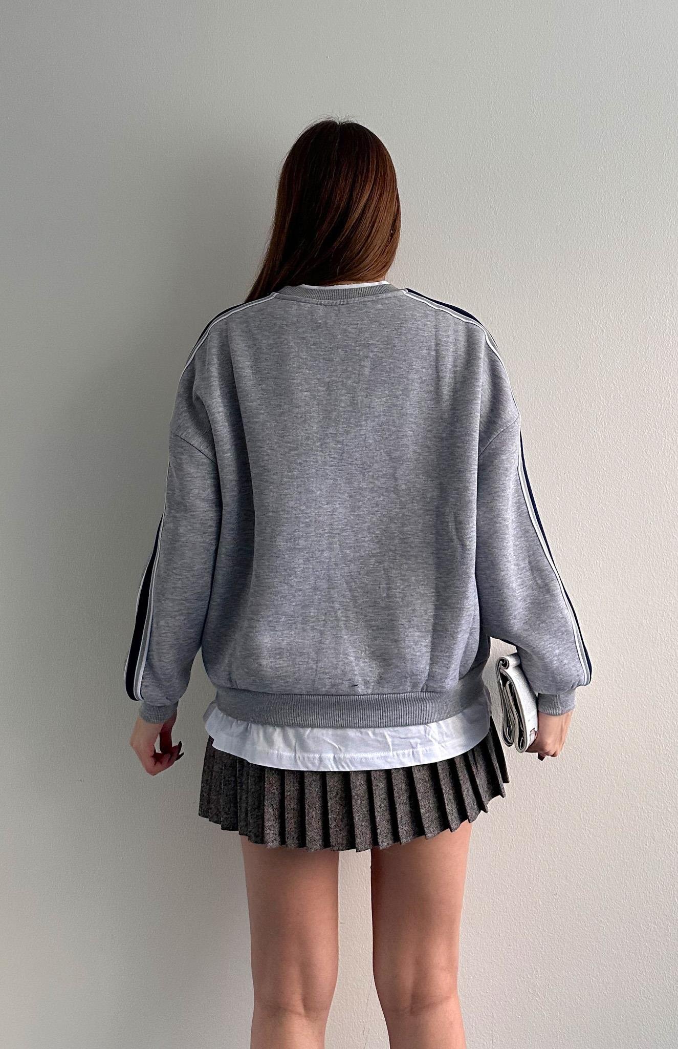 Baskı Detaylı Sweatshırt GRİ