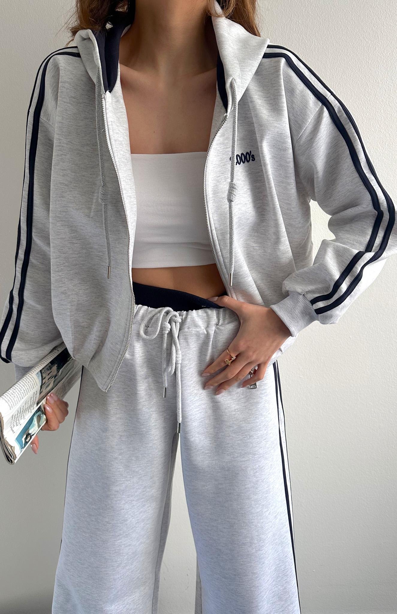 Biye Detaylı Sweatshırt GRİ