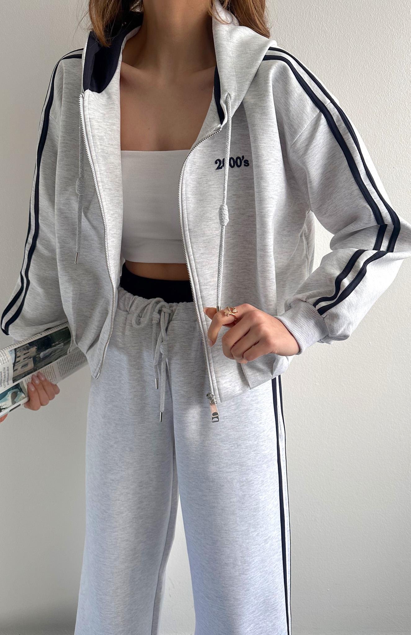 Biye Detaylı Sweatshırt GRİ