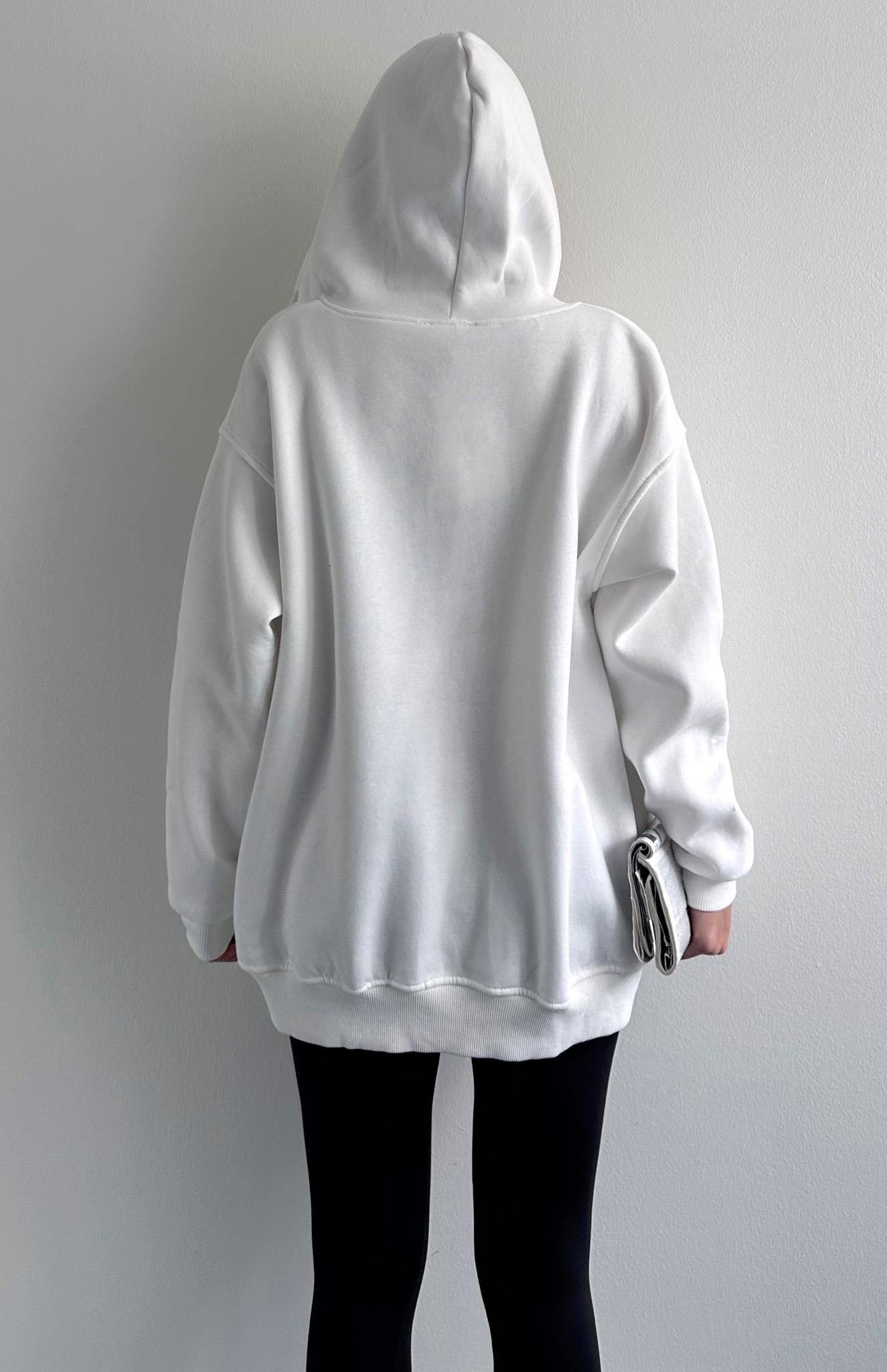 Fermuarkı Kanguru Cepli Kapşonlu Sweatshırt EKRU