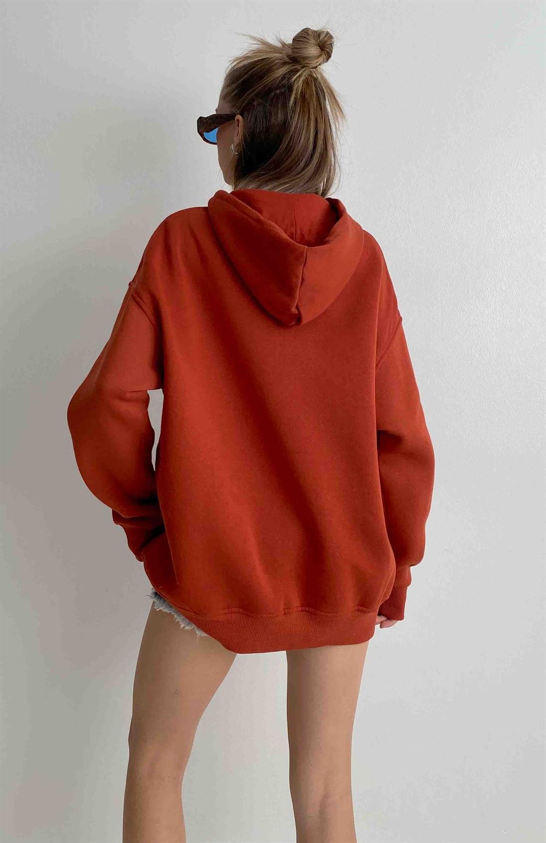 Fermuarlı Sweatshırt KİREMİT