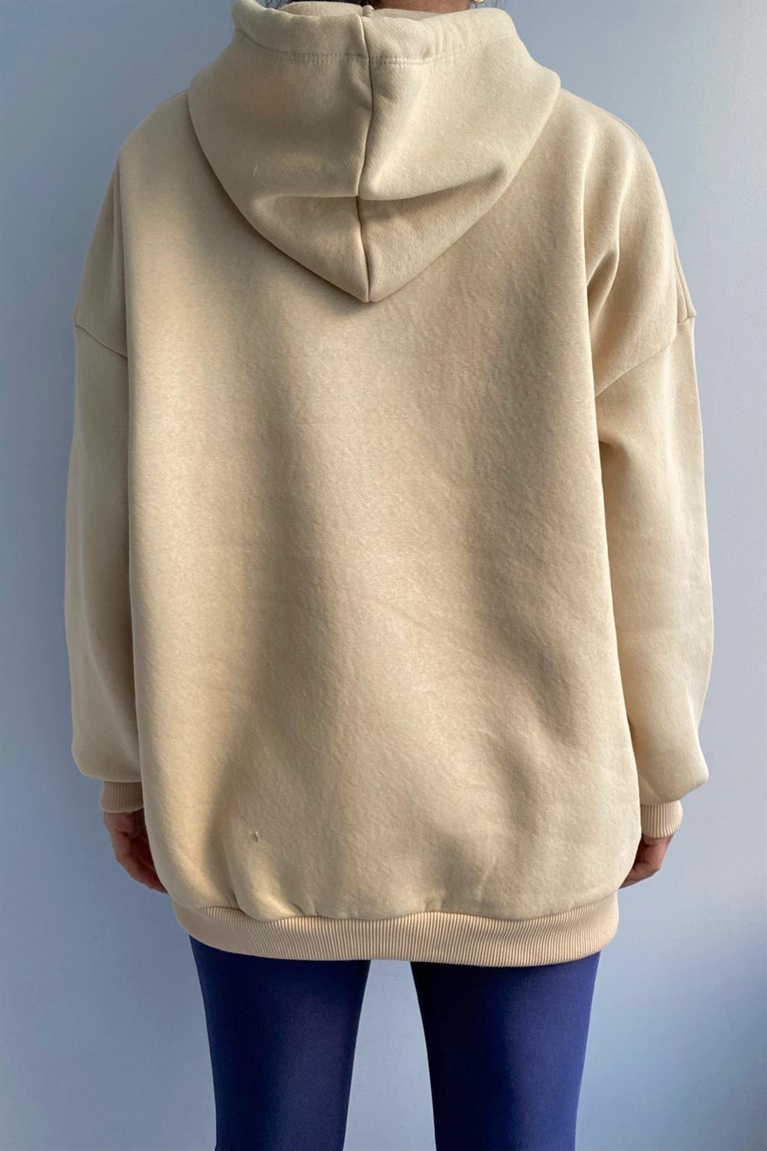Harward Baskılı Sweatshırt BEJ