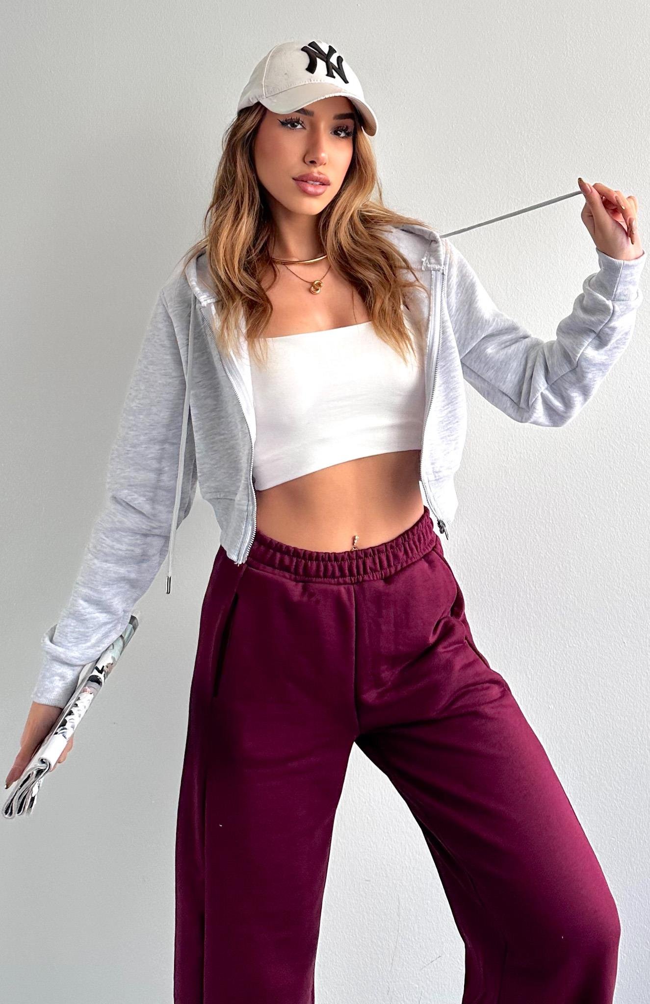 Kısa Fermuarlı Sweatshırt GRİ