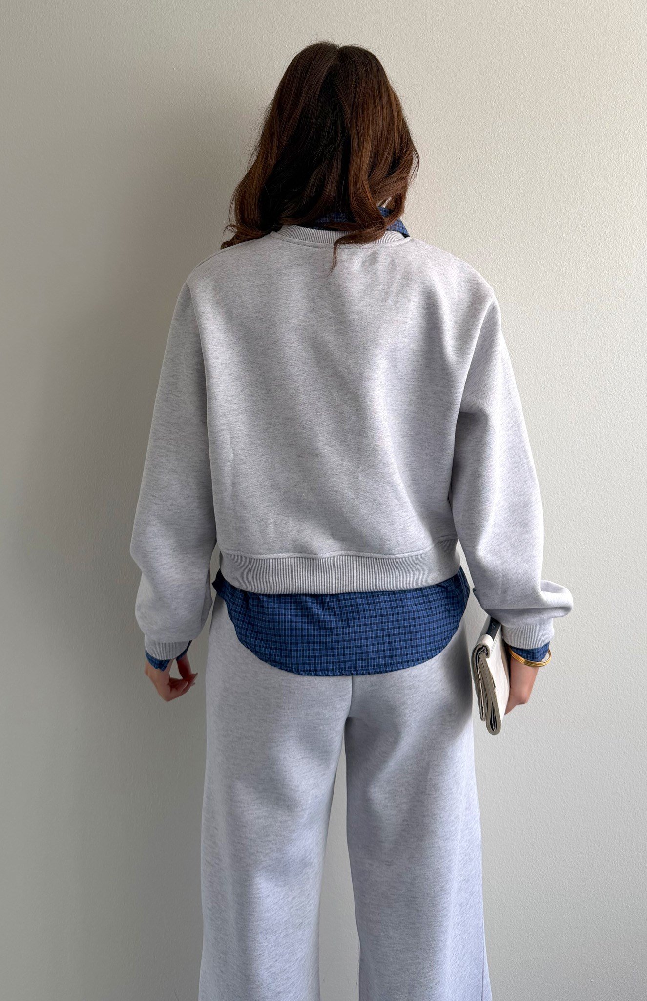 Nakiş Detaylı Sweatshırt GRİ