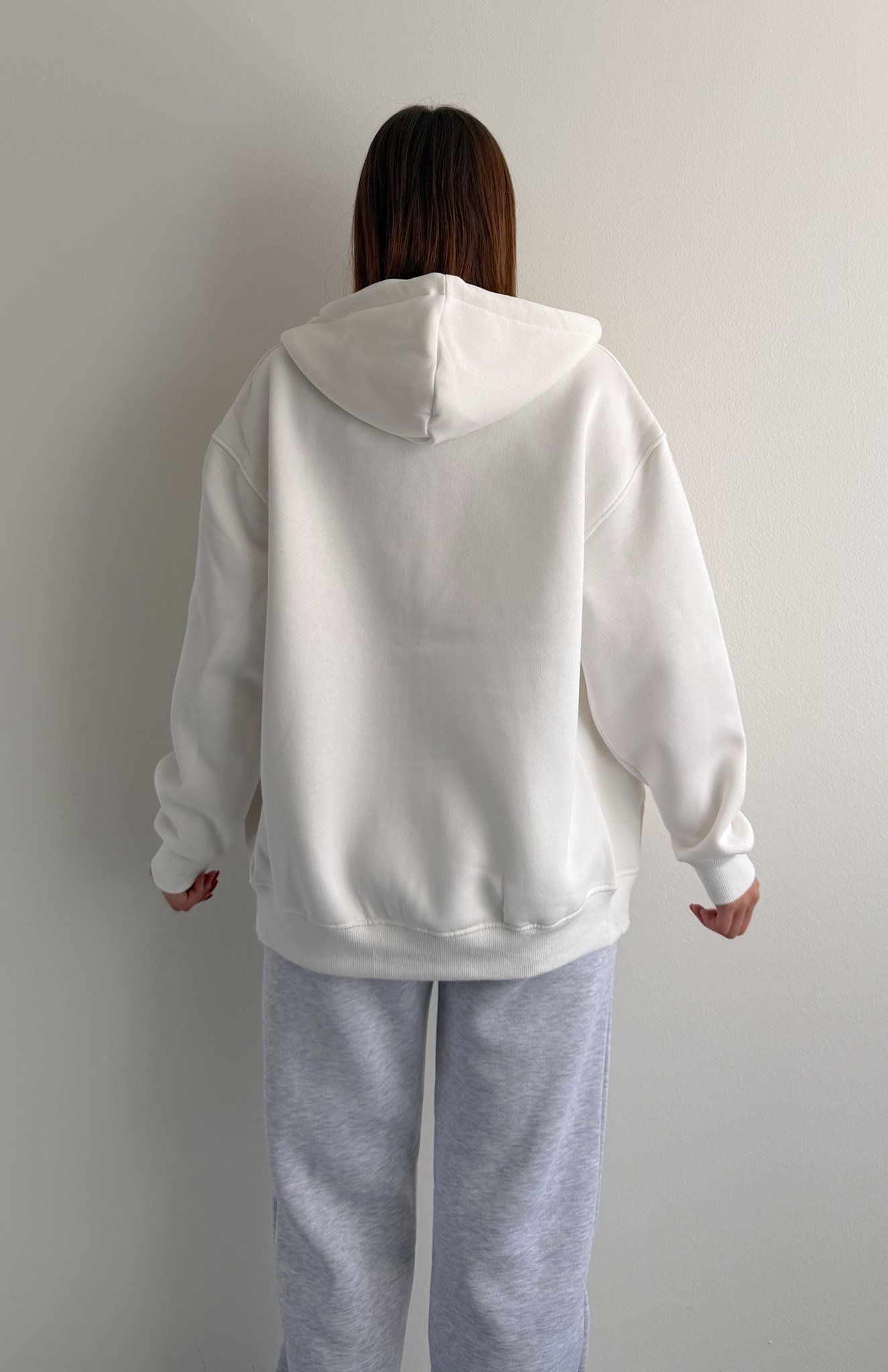 Üç İplik Fermuarlı Sweatshırt EKRU