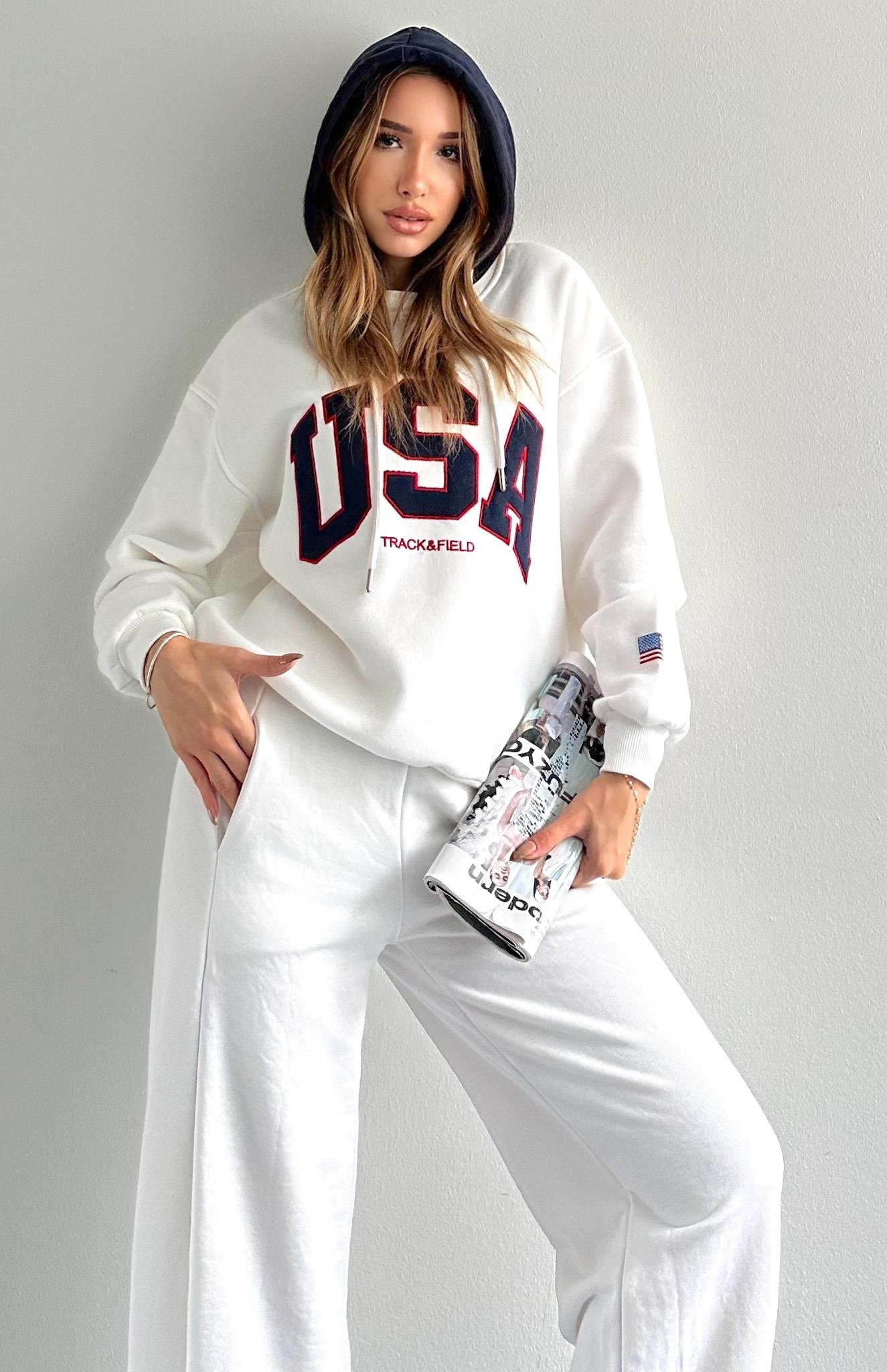 Usa Nakişlı Sweatshırt EKRU