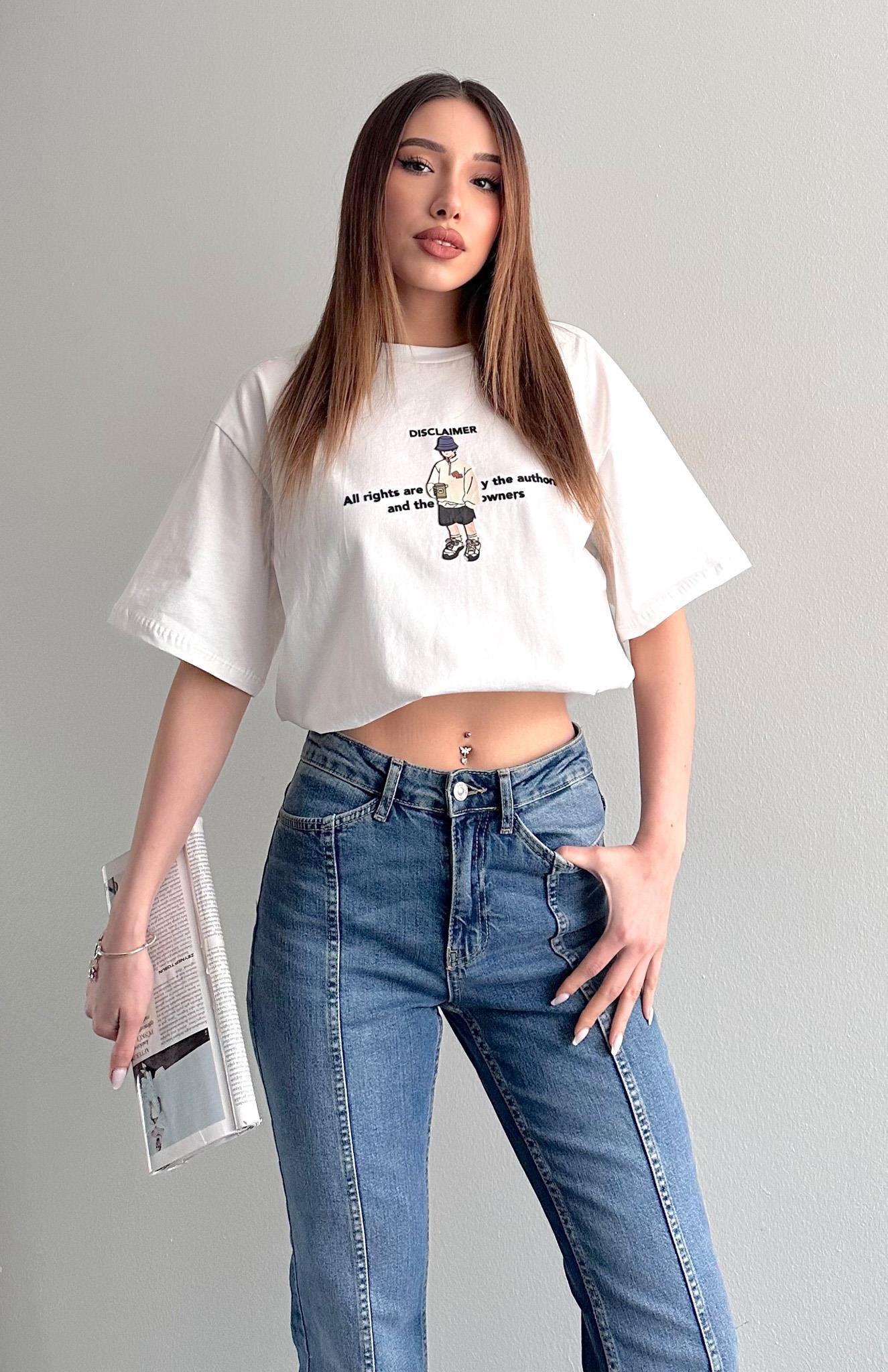 Adam Baskılı Tshırt EKRU