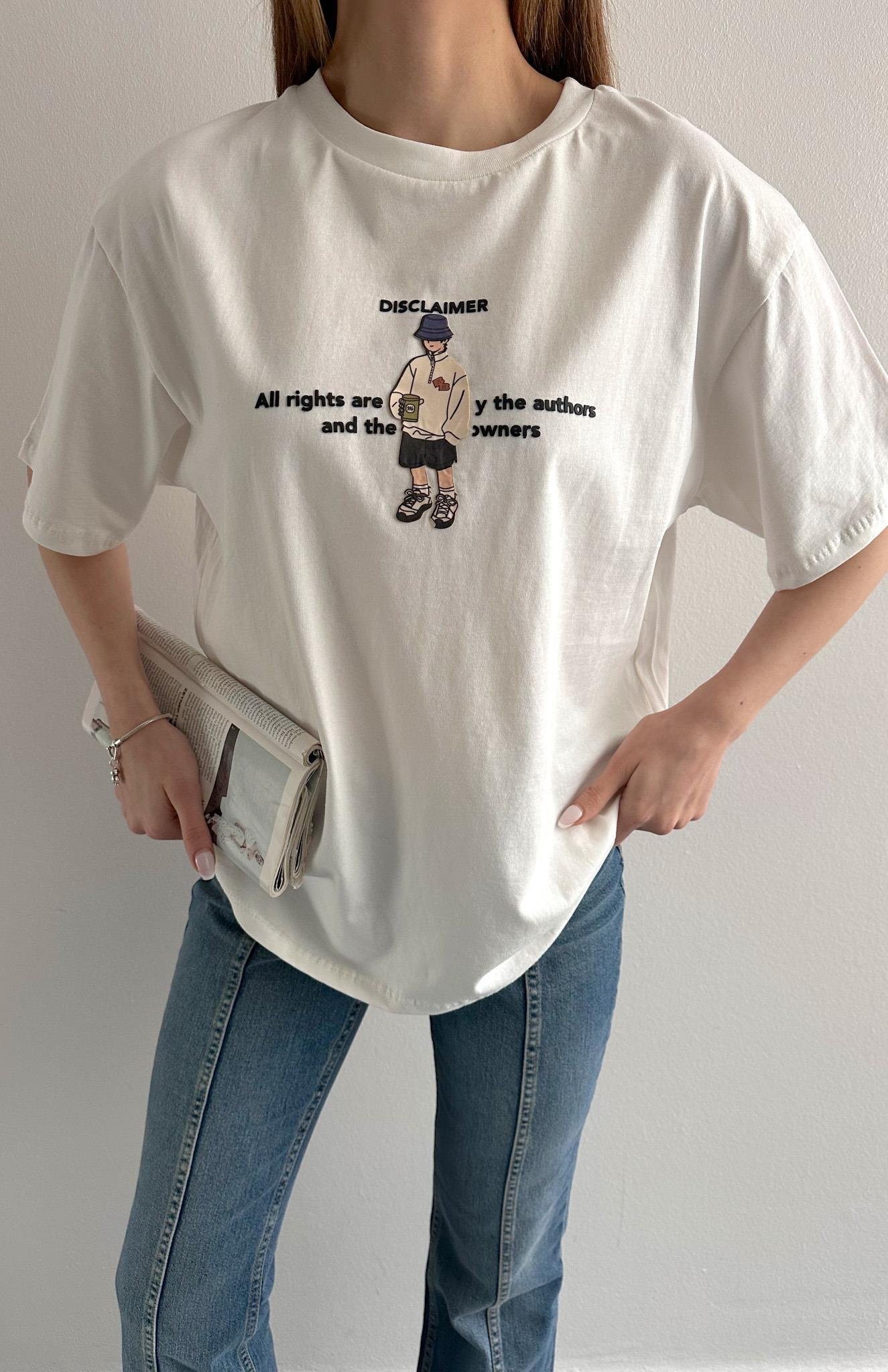 Adam Baskılı Tshırt EKRU