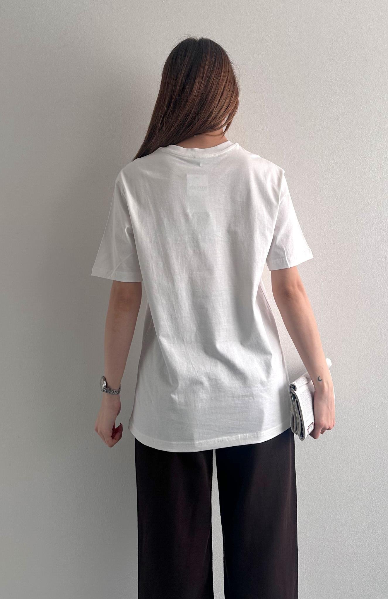 Baskı Detaylı Tshırt EKRU