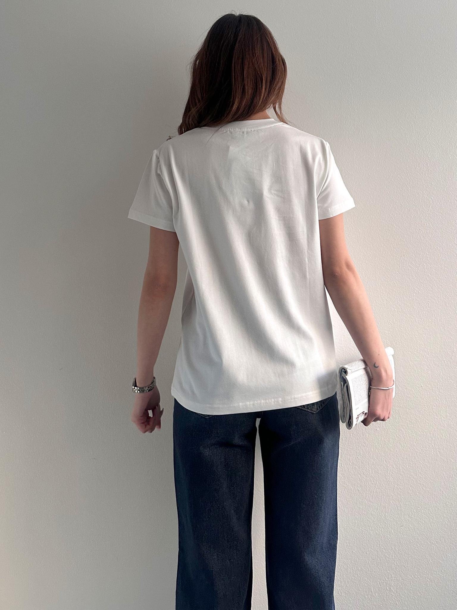 Baskı Ve Nakiş Detaylı Tshırt EKRU