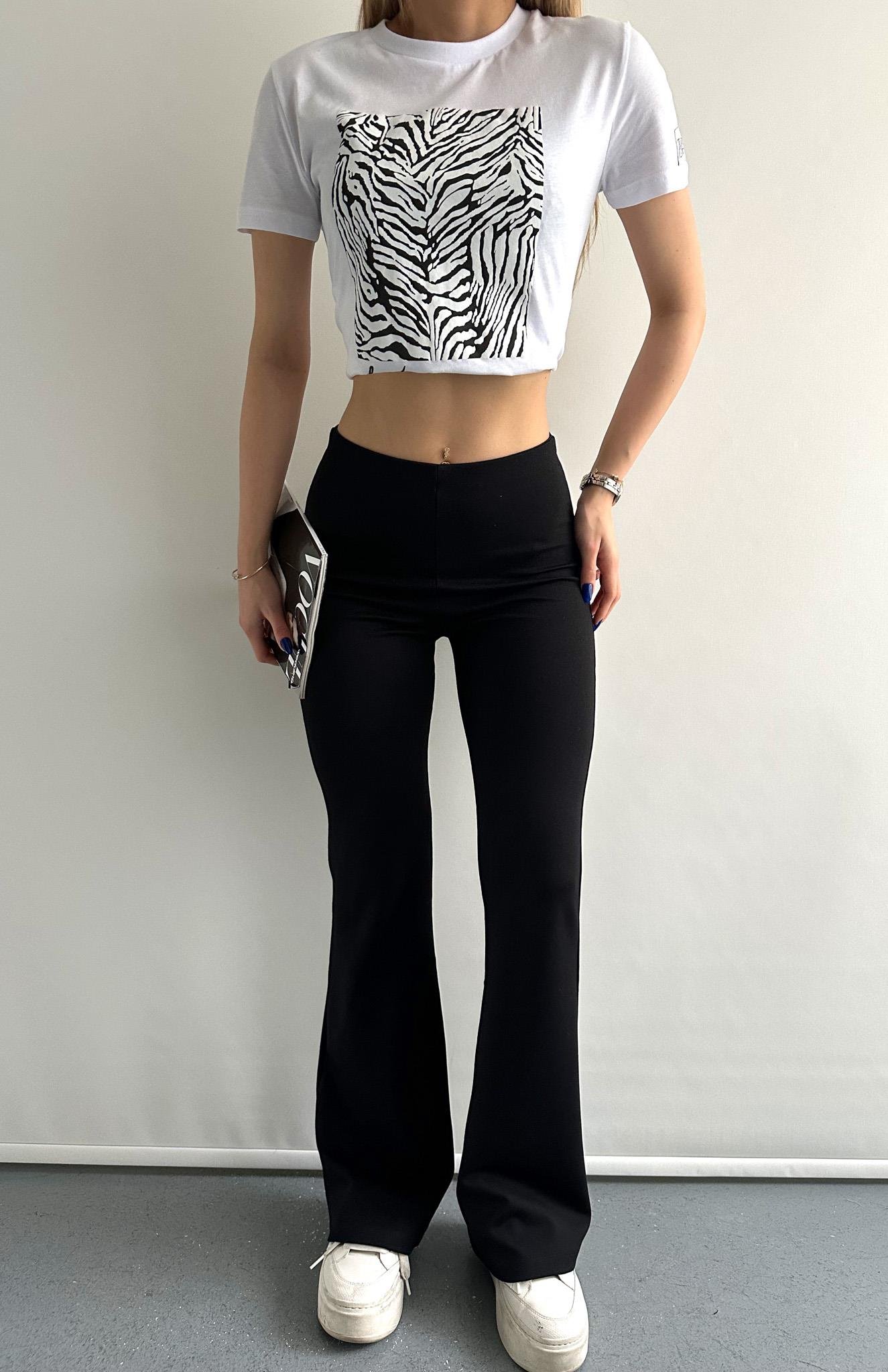 İspanyol Paça Tayt SİYAH