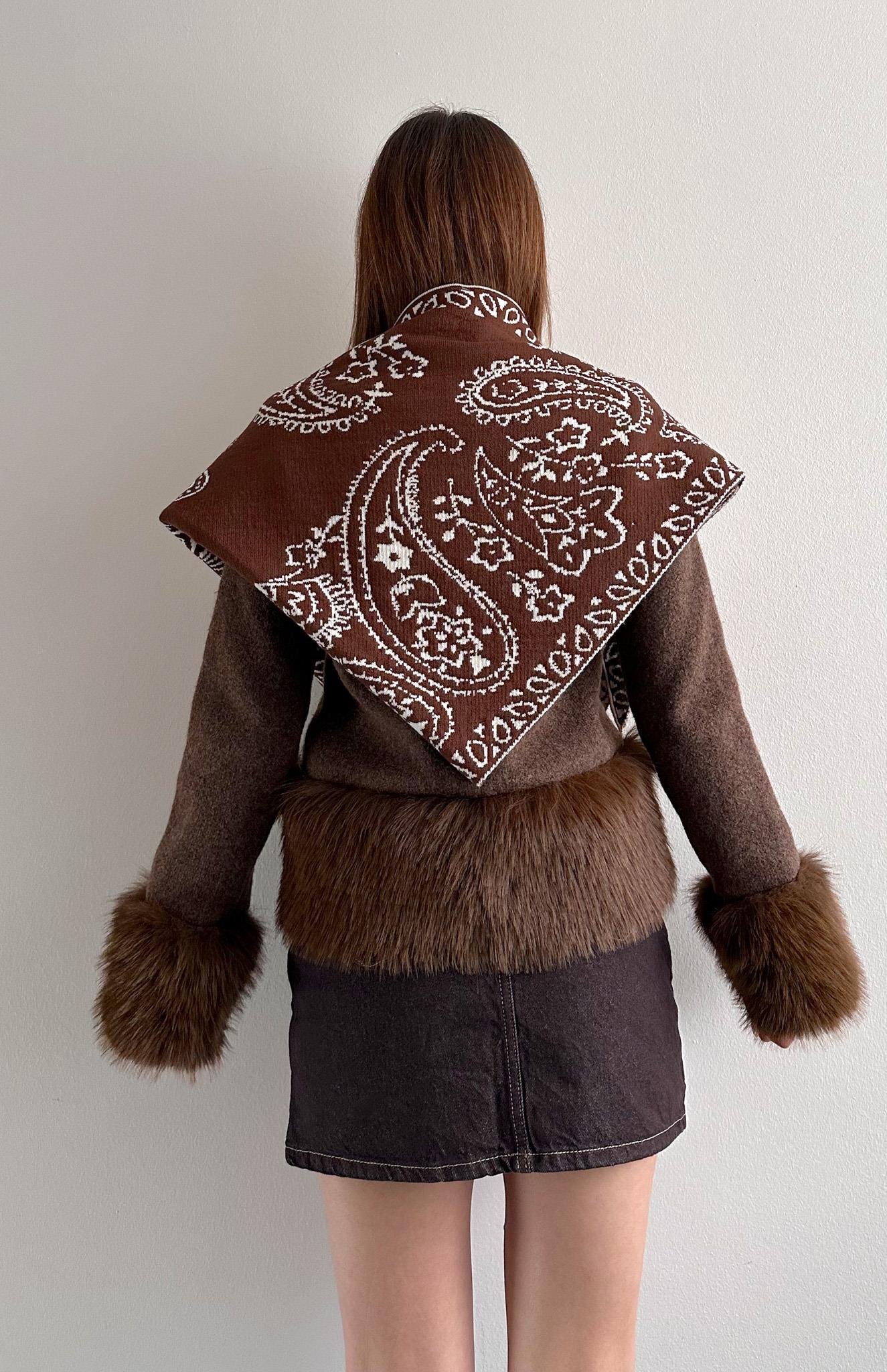 Desenli Şal KAHVERENGİ