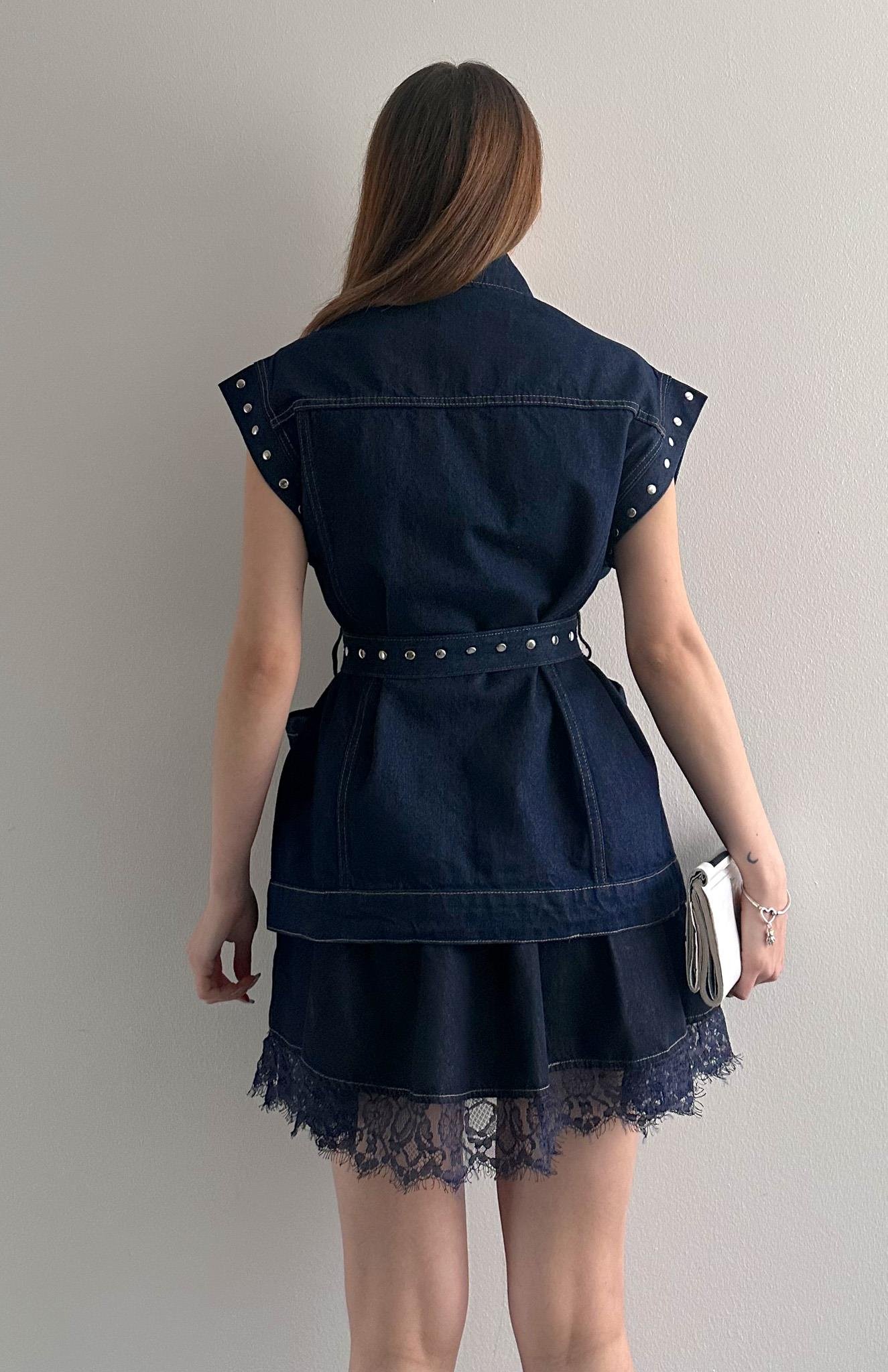 Kuşaklı Trop Detaylı Oversize Yelek RİNS