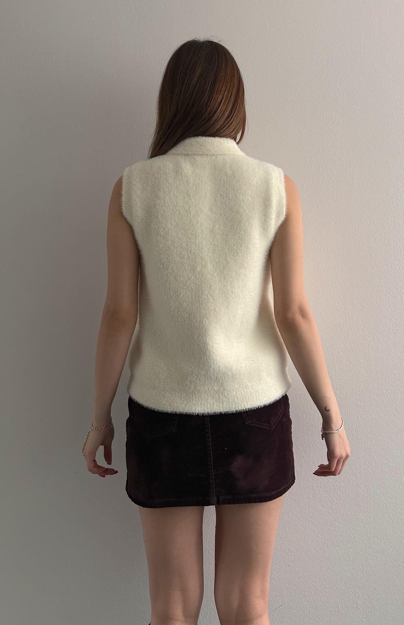 Suni Kürklü Yelek EKRU