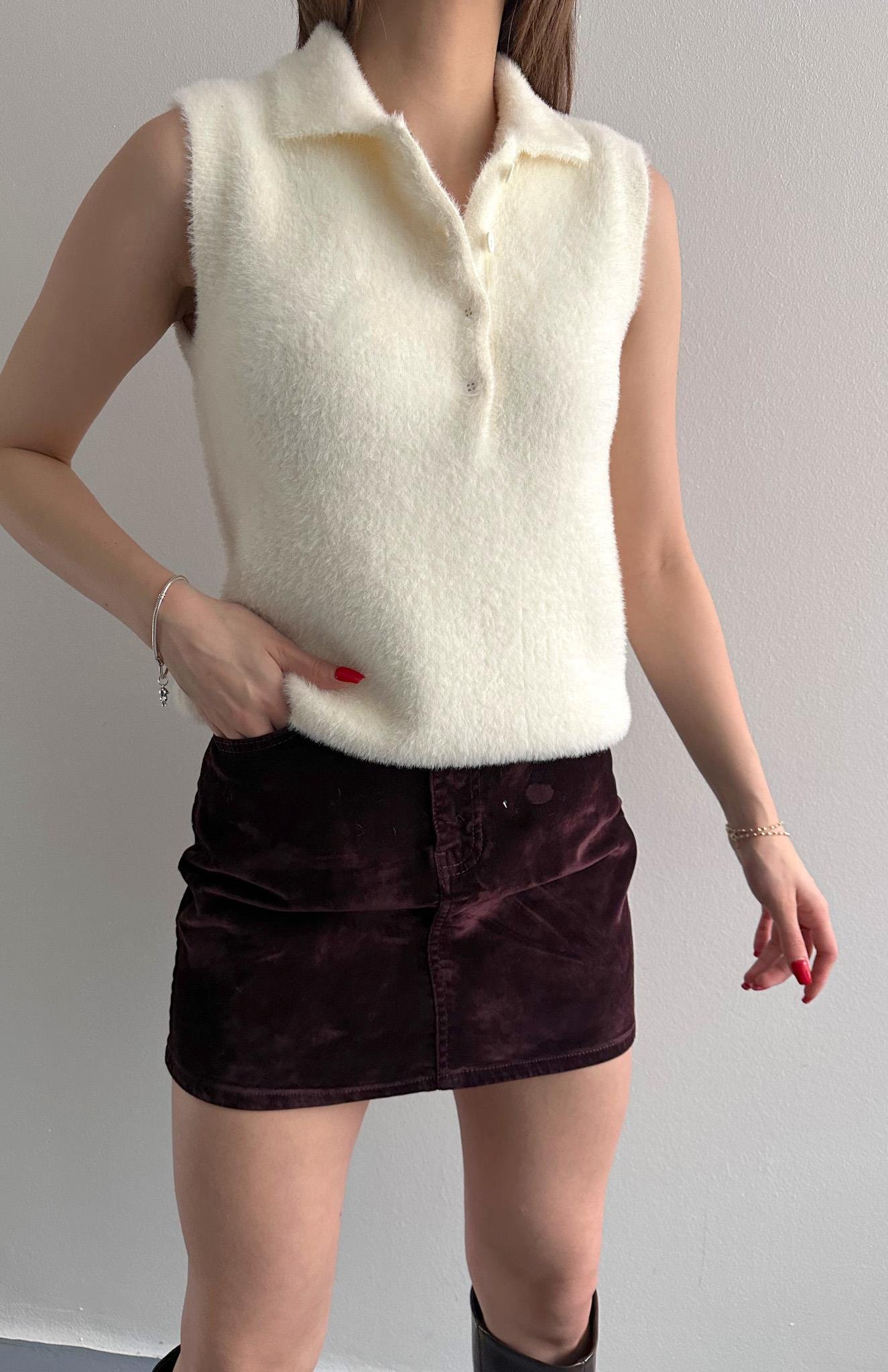 Suni Kürklü Yelek EKRU