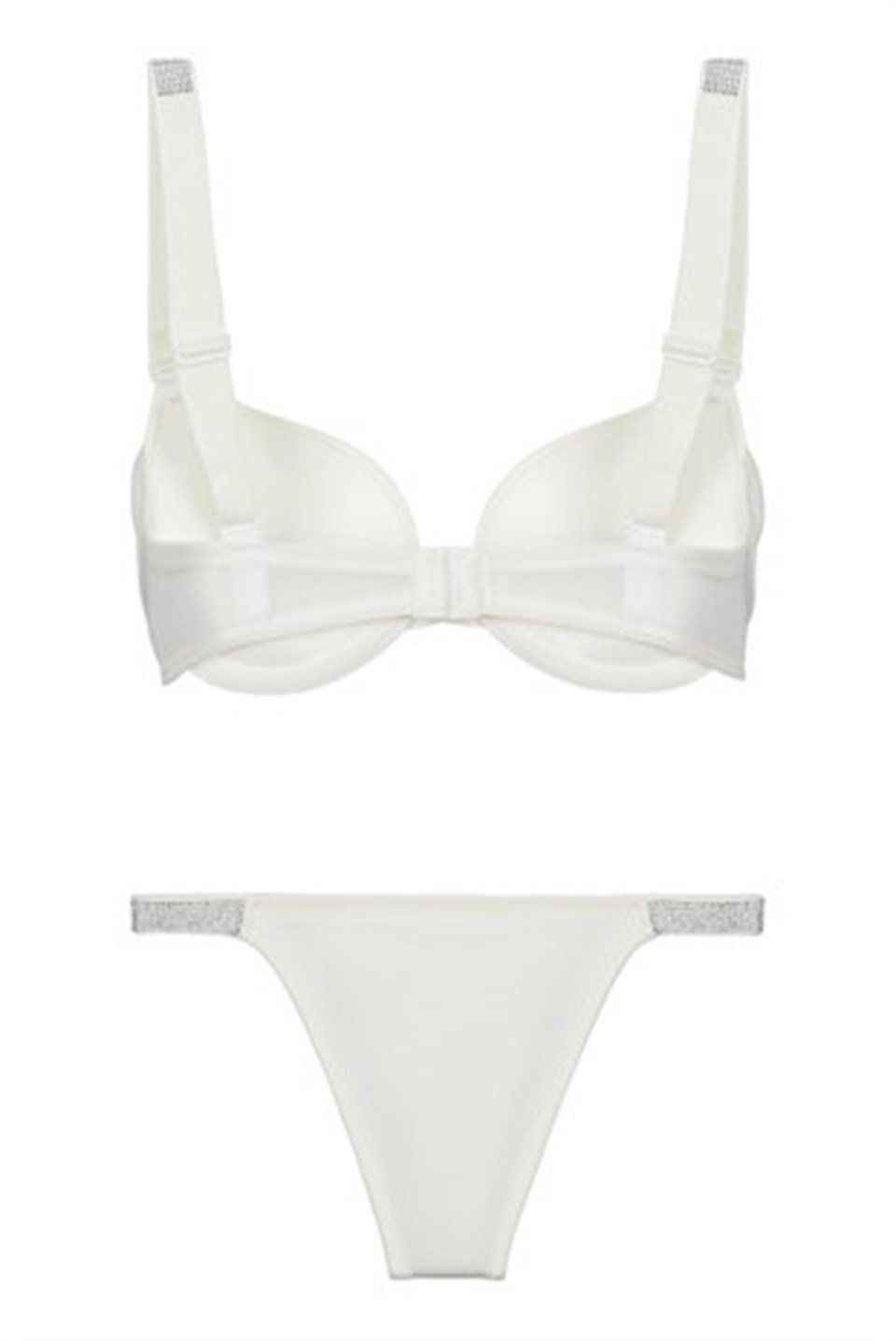 Cansoy Diva Double Push Up Ekru Taşlı Sütyen Takımı