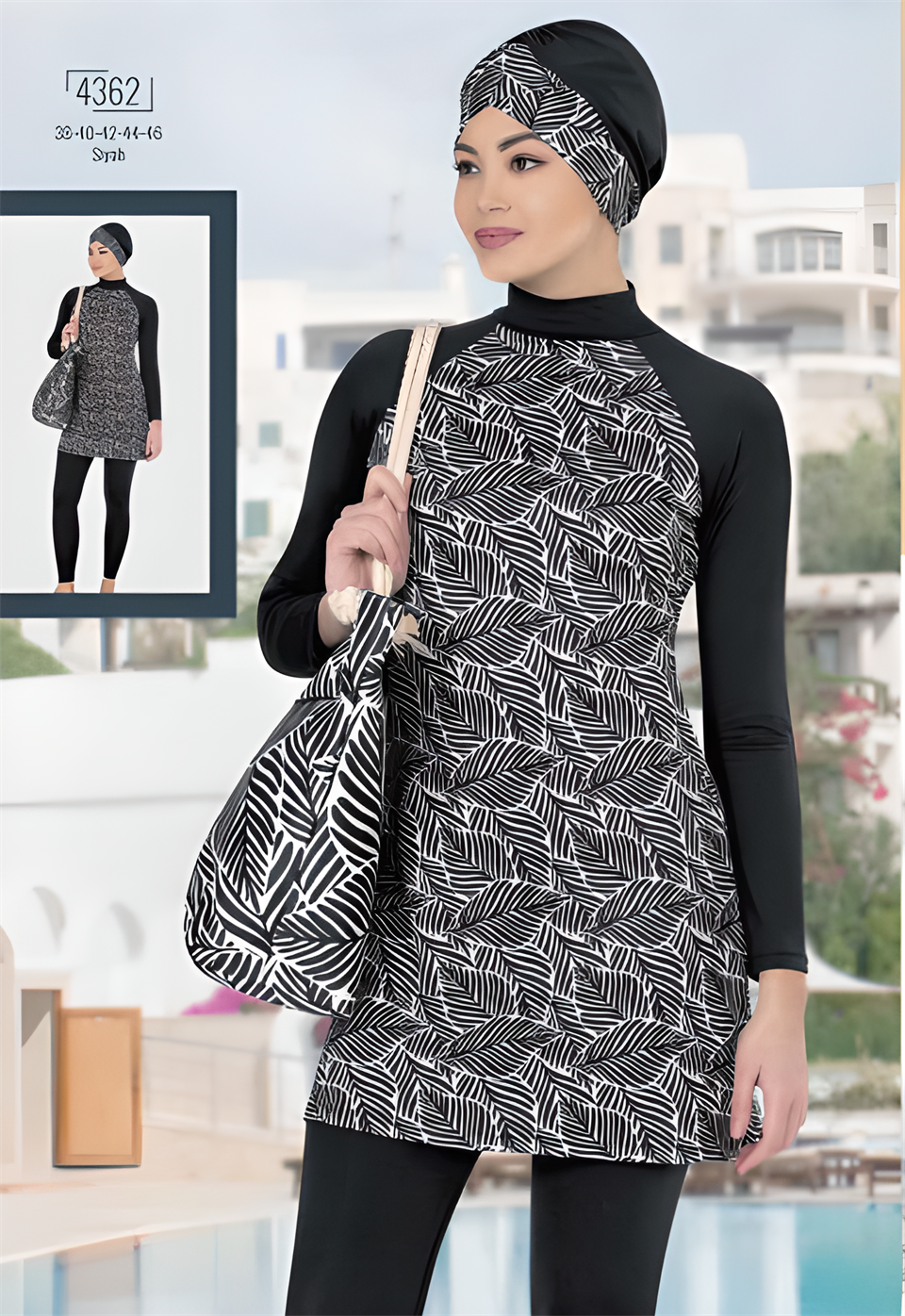 Ladytes Desenli Tesettür Mayo 4362
