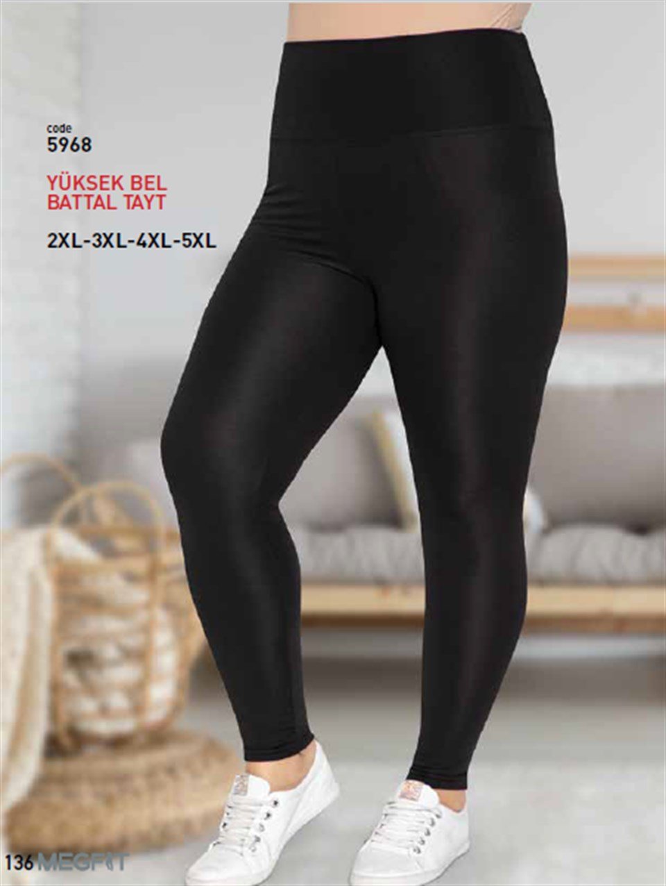 Megfit 5968 Yüksek Bel Battal Tayt